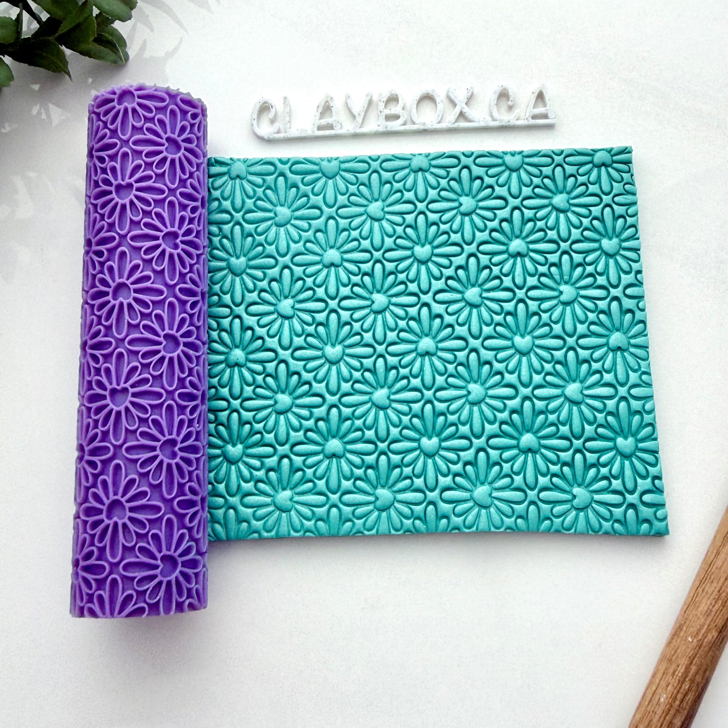 Heart Blossom Texture Roller | Polymer Clay Roller | Floral Clay Texture Tool | Pottery & Jewelry Making