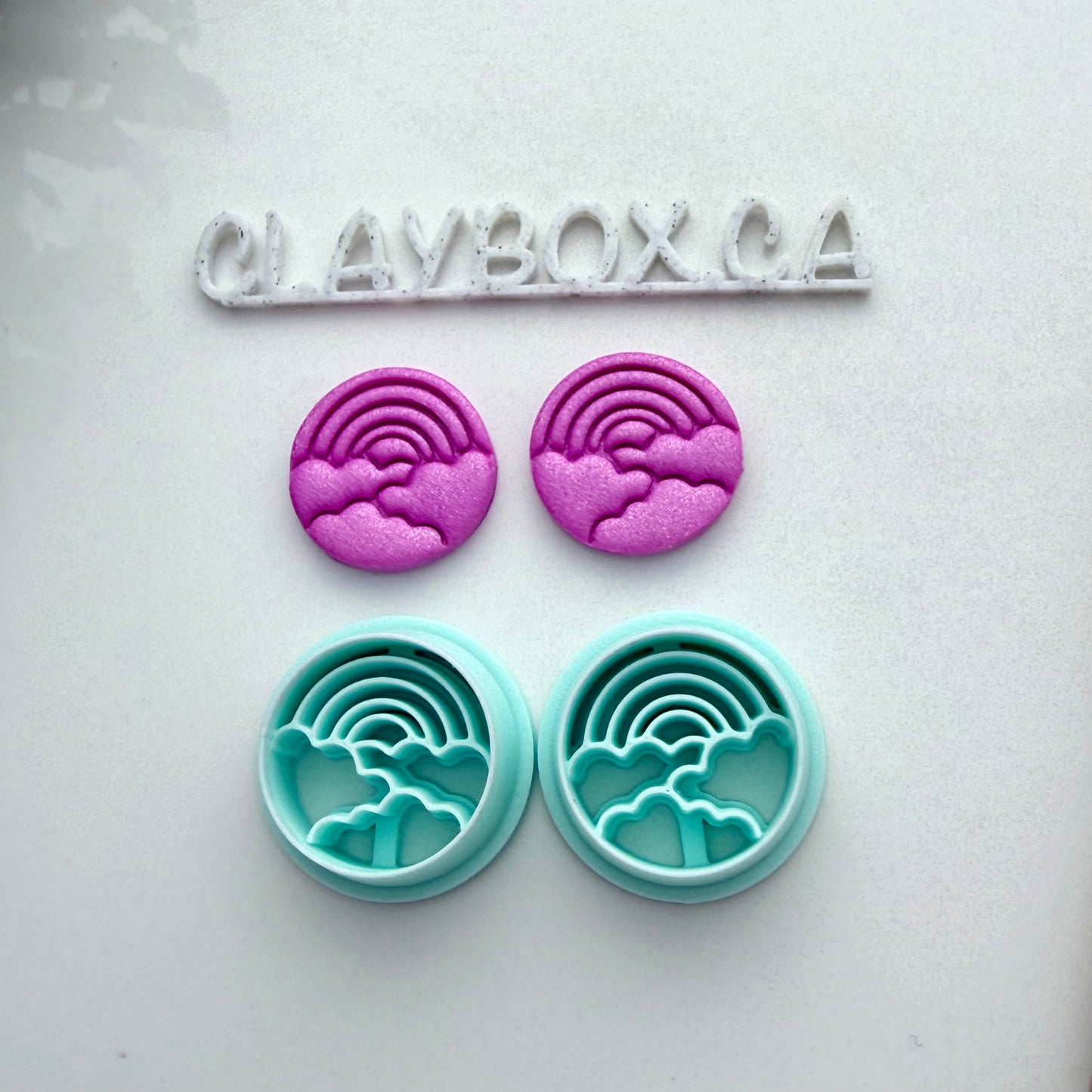 Rainbow Cloud Polymer Clay Cutter Pair - Rainbow Earring Cutters - Cute Sky Clay Cutter Set