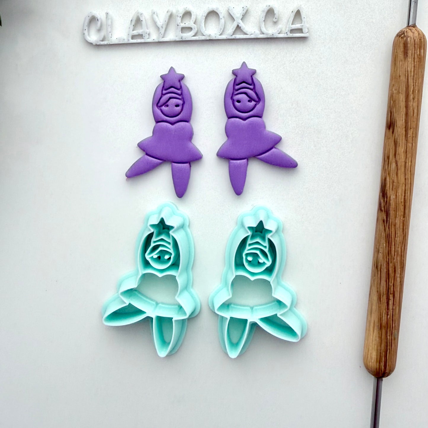 Dancing Angel Polymer Clay Cutter Pair - Christmas Angel Earrings - Holiday Clay Cutter Set