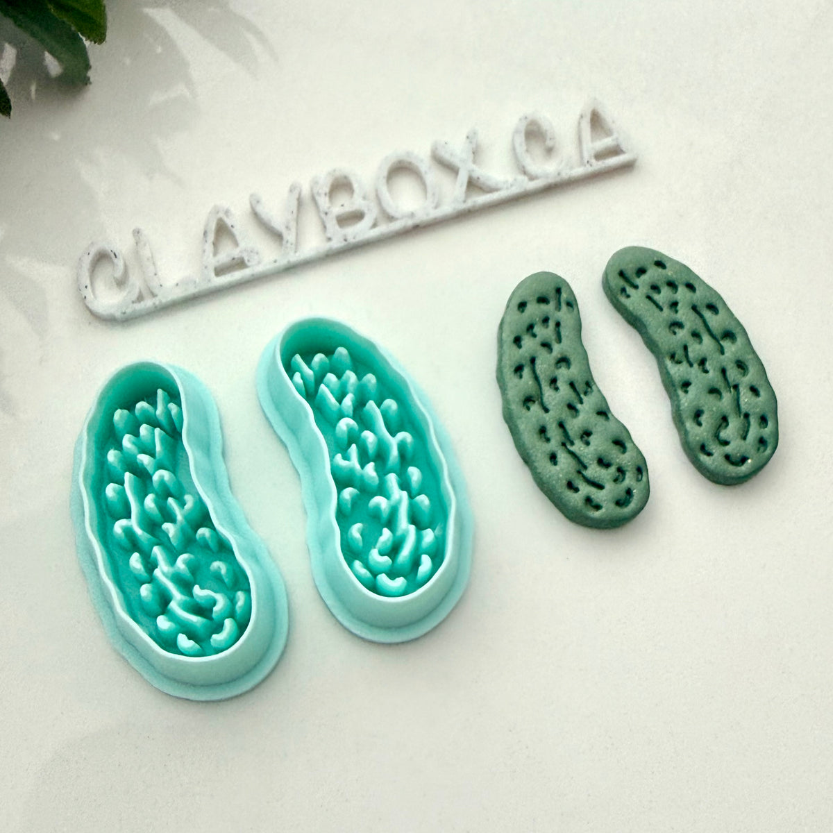 Pickle Polymer Clay Cutter Pair with Texture – Cute Pickle Earring Cutters – Food Clay Cutters