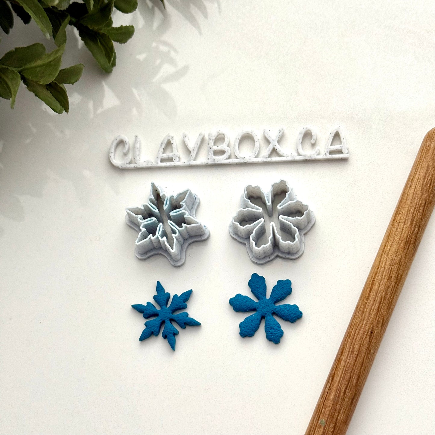 Snowflake Cutter Pair for Polymer Clay | Winter Clay Cutters | Christmas Earring Cutters | 3D Printed Clay Tools