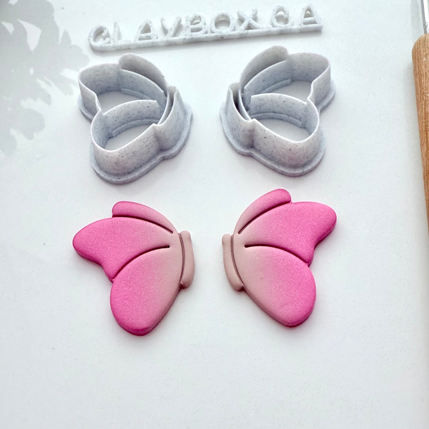 Butterfly Cutter Pair – Polymer Clay Cutters – Left & Right Set – Tapered Edge for Sharp Cuts
