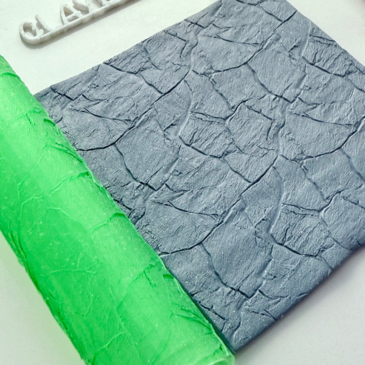 Slate Texture Roller for Polymer Clay – 3D Printed Roller for Realistic Stone Impressions