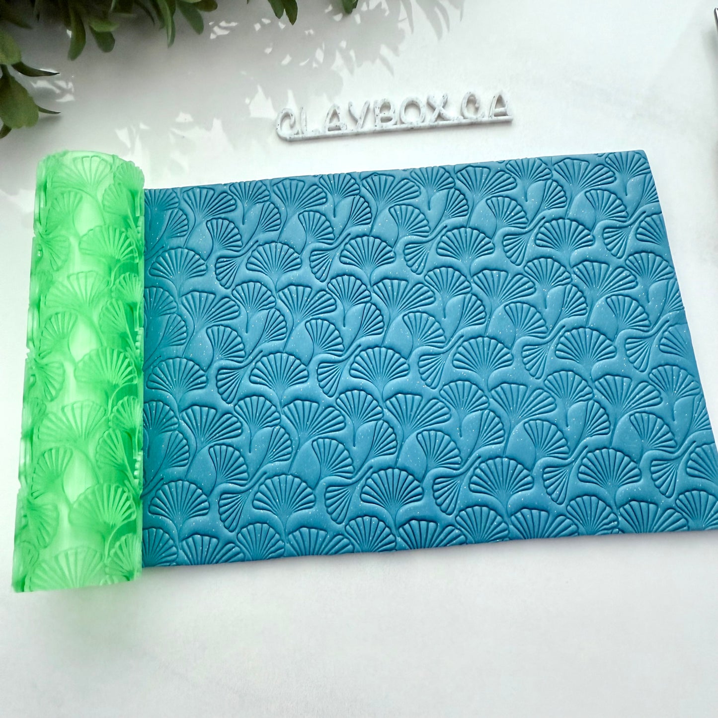 Ginkgo Texture Roller – 4” Polymer Clay Roller with Seamless Ginkgo Pattern