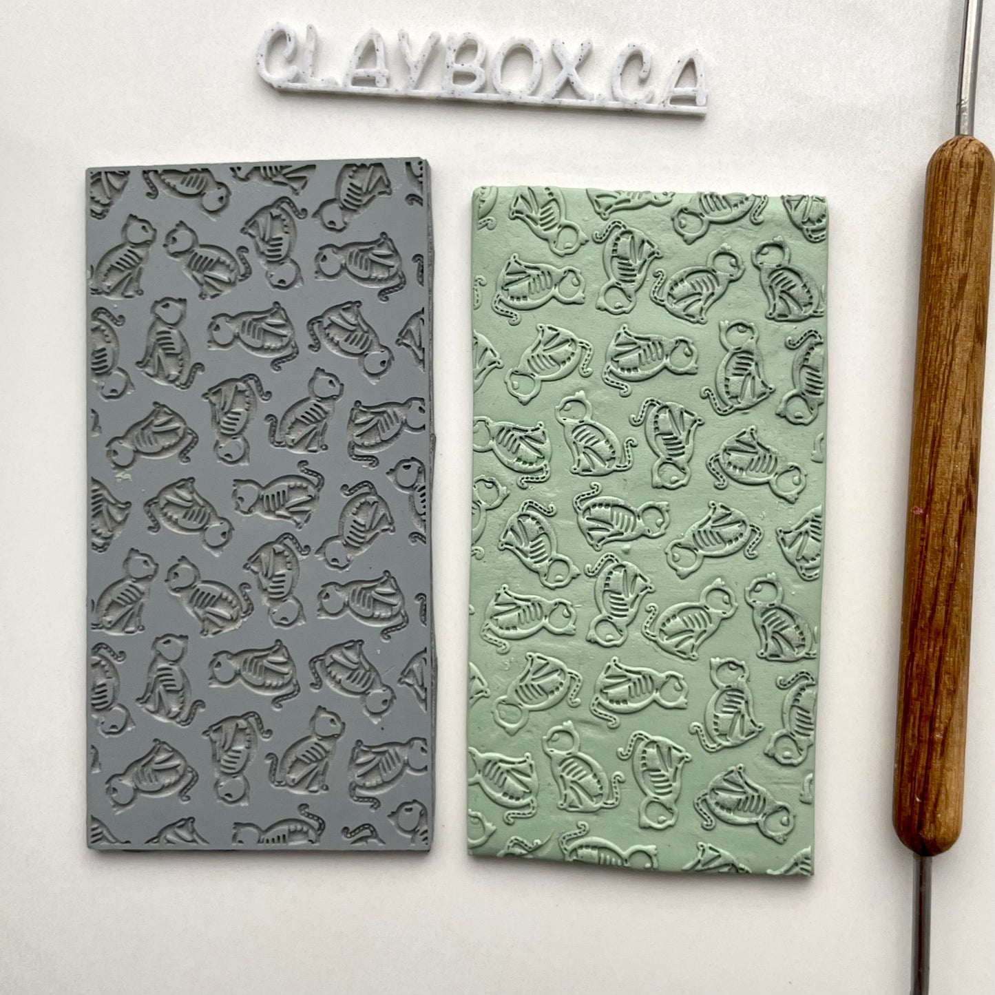 Skeleton cat texture mat