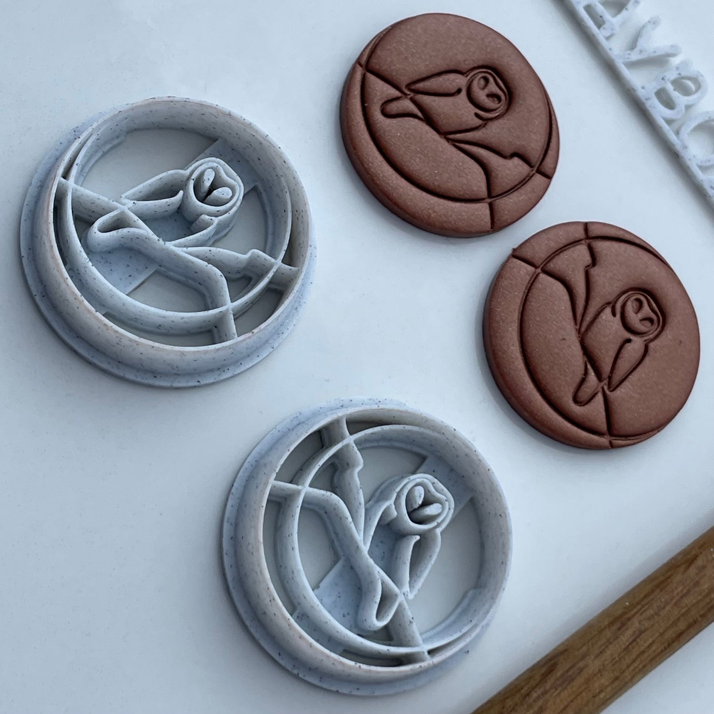 Owl and moon cutter pair