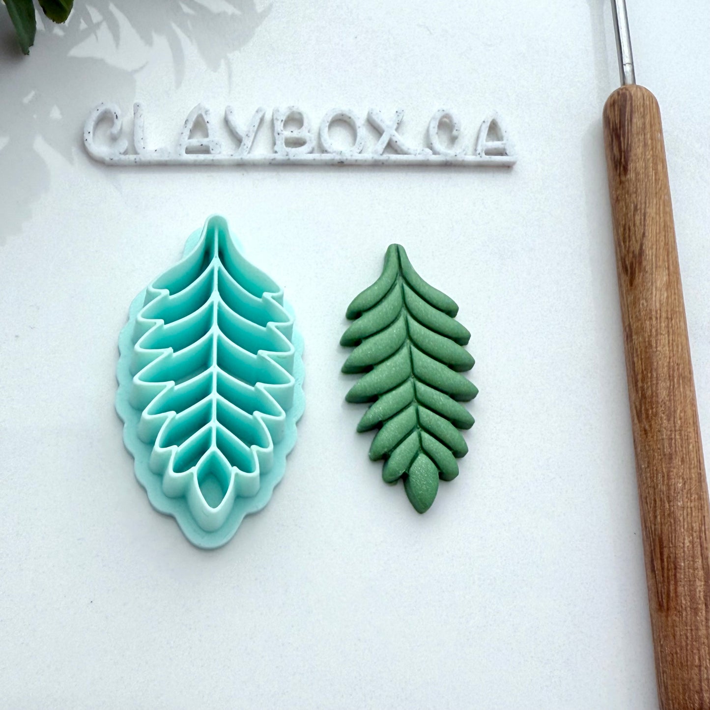 Fern Polymer Clay Cutter – Layered Leaf Design – 3D Printed Clay Tool