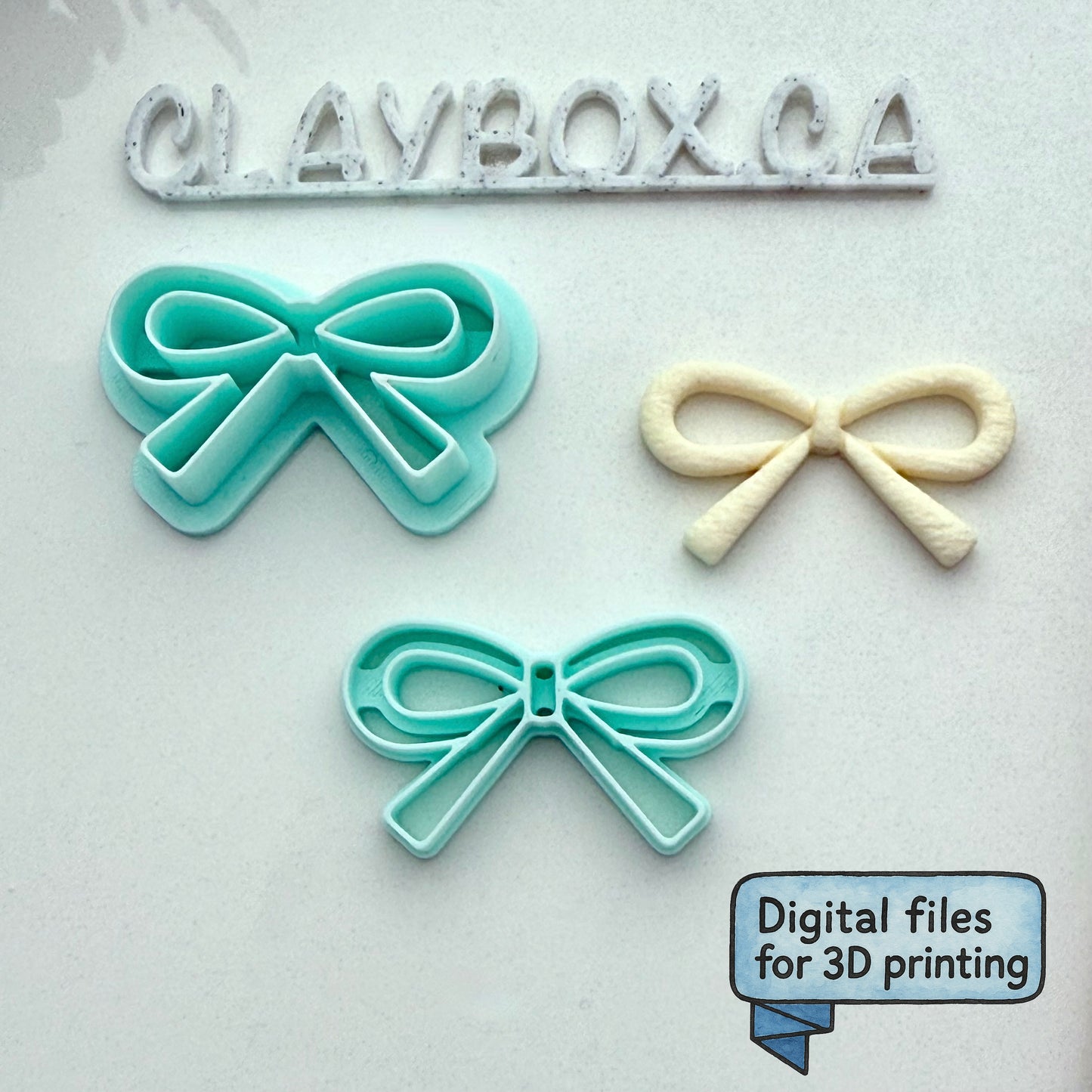Skinny Bow Stamp & Matching Cutter – Digital STL Files (12 Sizes)