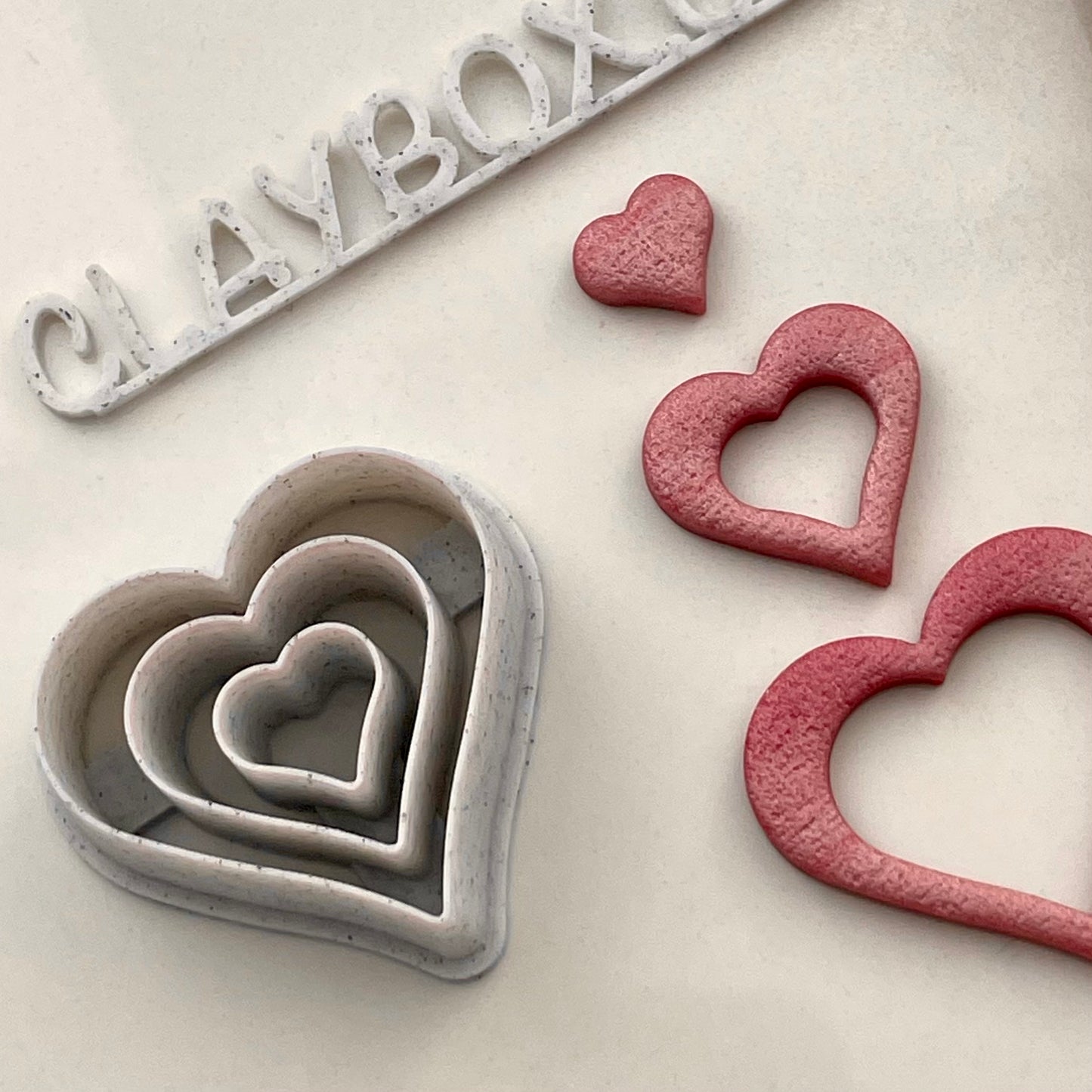 Triple heart donut polymer clay cutter