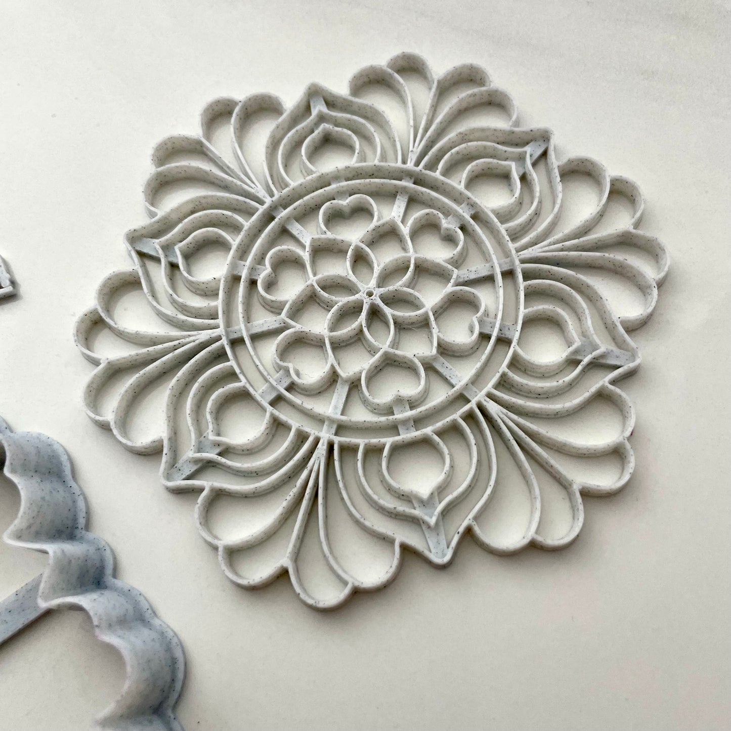 Henna mandala #3 large stamp and matching cutter - made for use with polymer clay