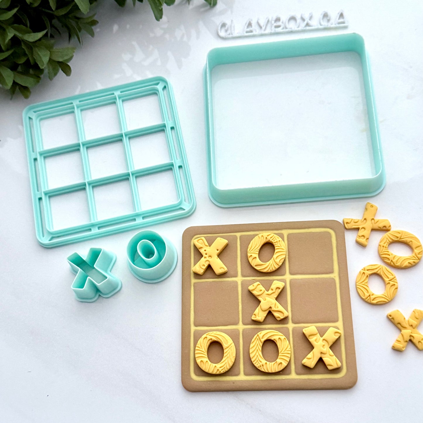 Tic Tac Toe Polymer Clay Cutter Set - Game Board Cutter & Stamp - X and O Cutters - Clay Tool Set