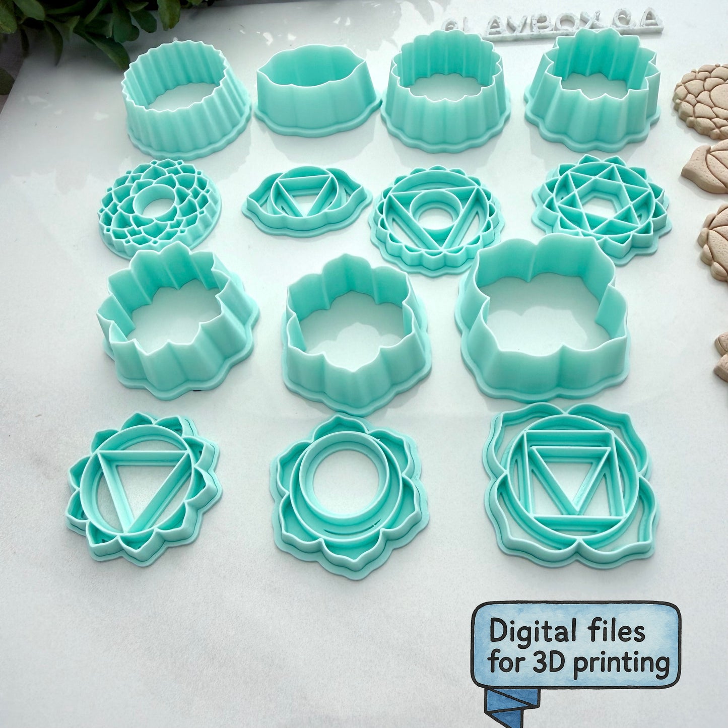 Chakra Stamp & Cutter Set – Digital STL Files | Sacred Geometry Polymer Clay Tools