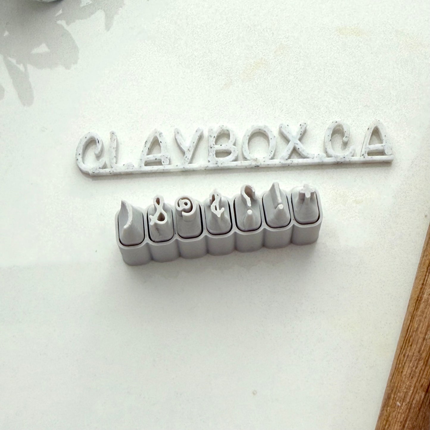Narrow Handwriting Alphabet Stamp Set – Polymer Clay Letter Stamps