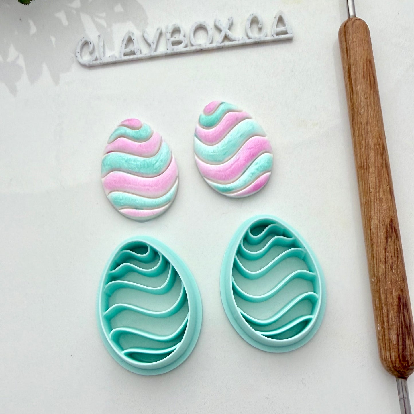Easter Egg Clay Cutter Set – Polymer Clay Cutters with Swirly & Textured Designs – Perfect for Spring & Easter Crafts