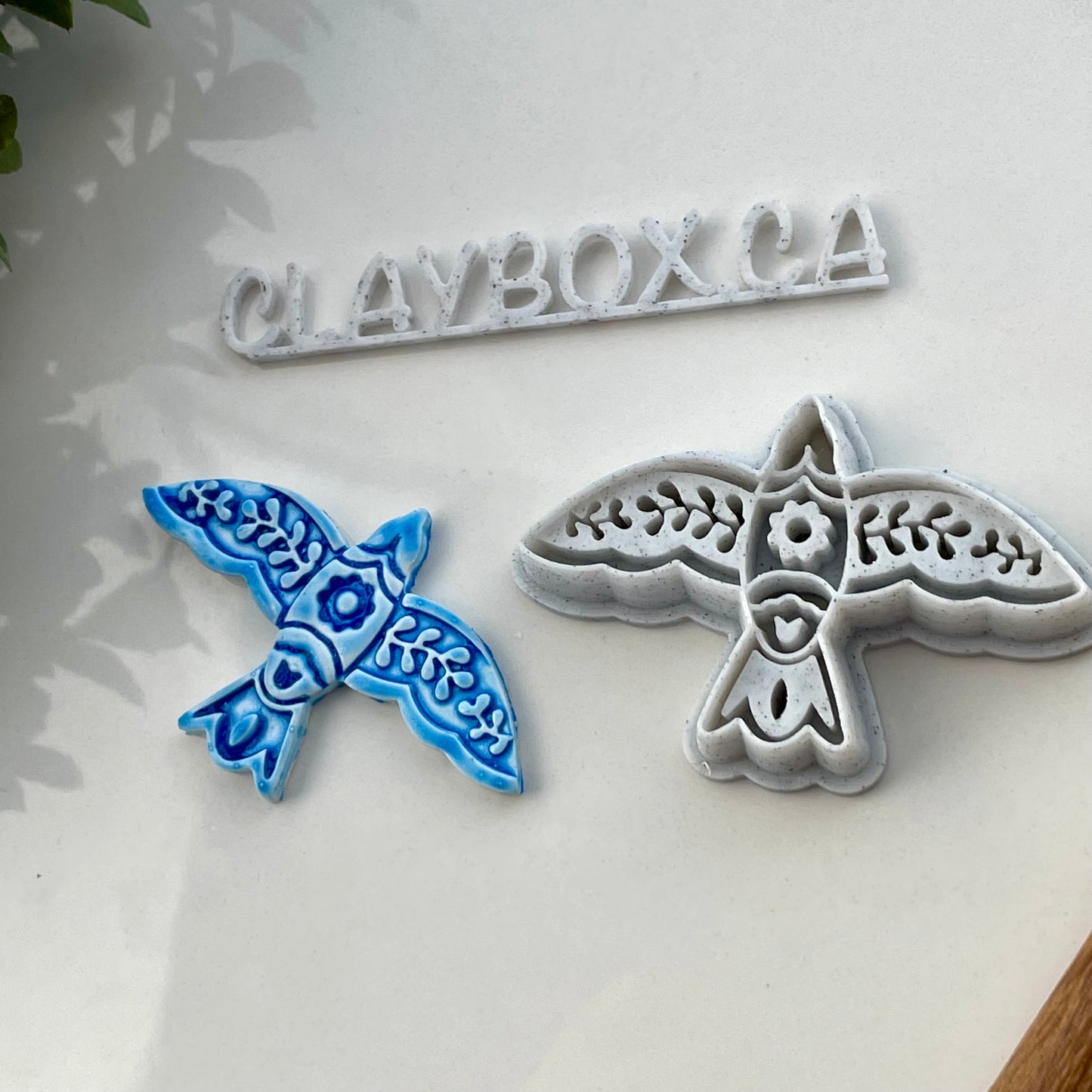 Spring folk art bird combined stamp/cutter