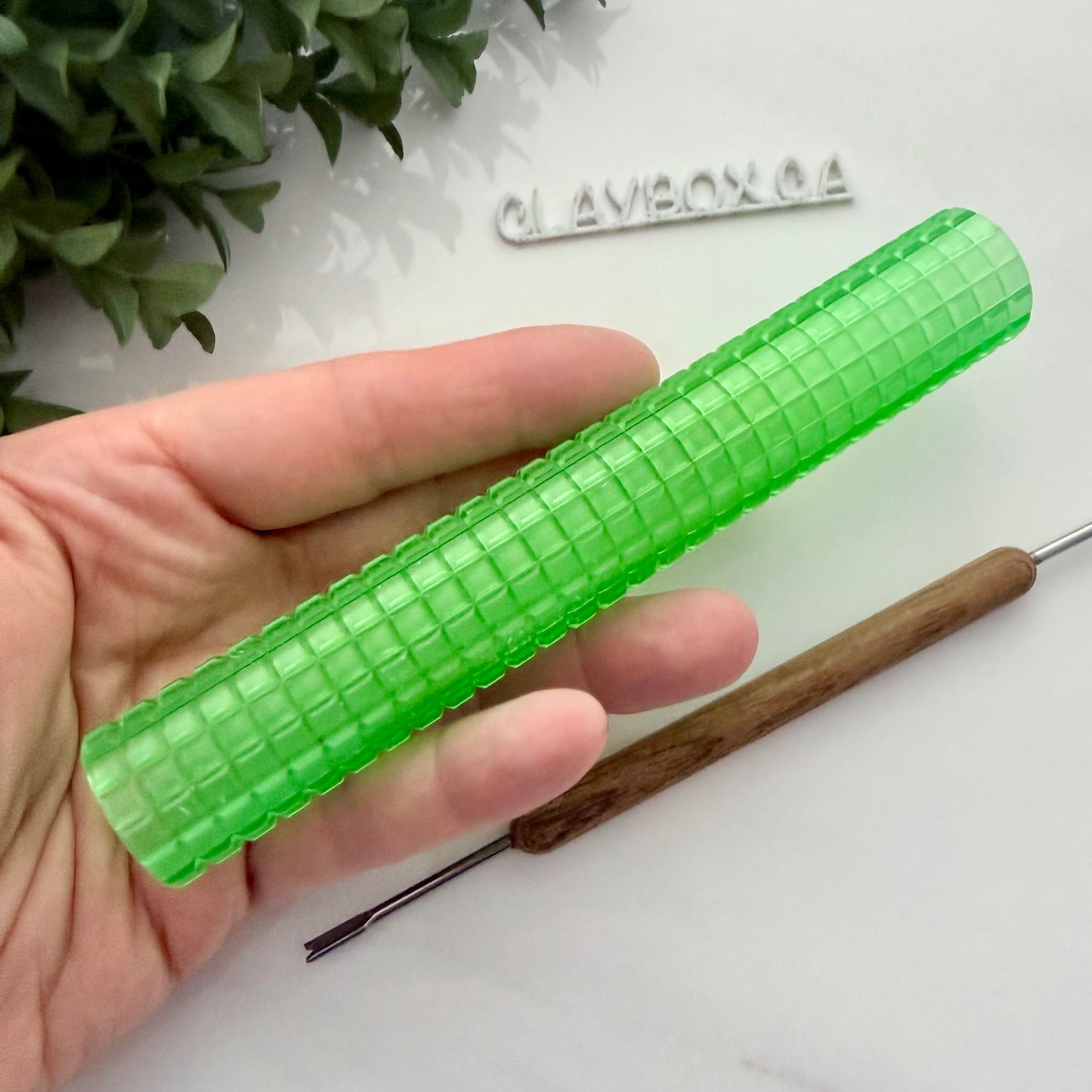 Waffle Texture Roller for Polymer Clay – 5”x1” Clay Texture Tool for Earrings, Pottery & Clay Crafts