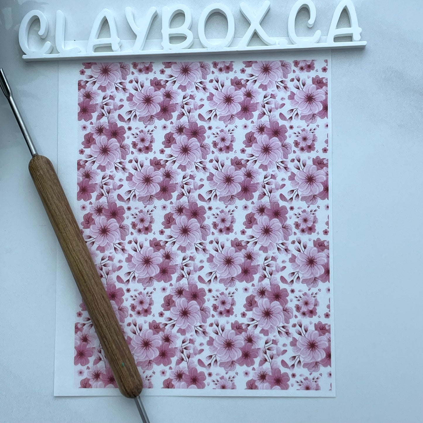 Cherry blossoms image transfer - for use with polymer clay