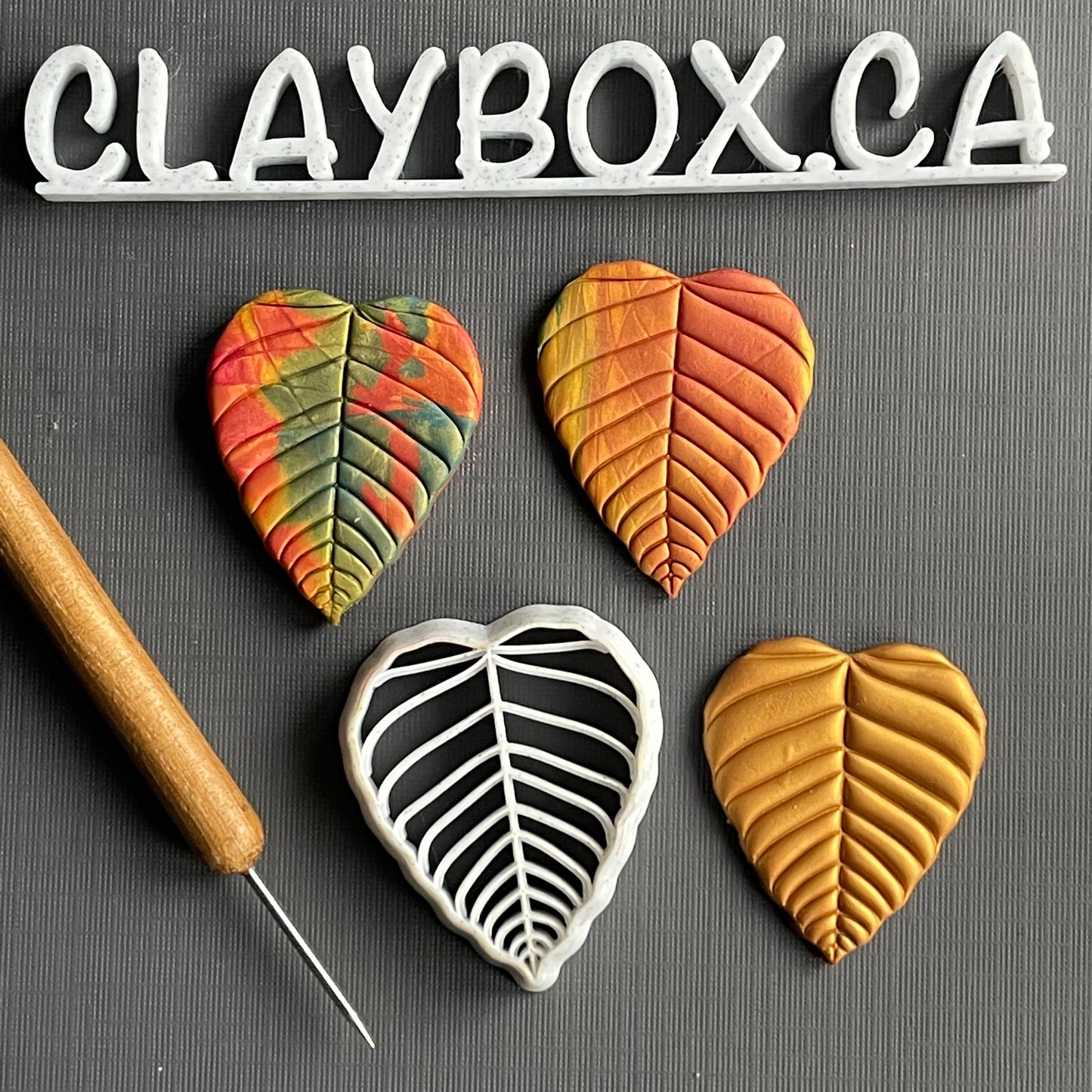 Banyan Leaf Polymer Clay Cutter – Combined Stamp & Cutter Tool