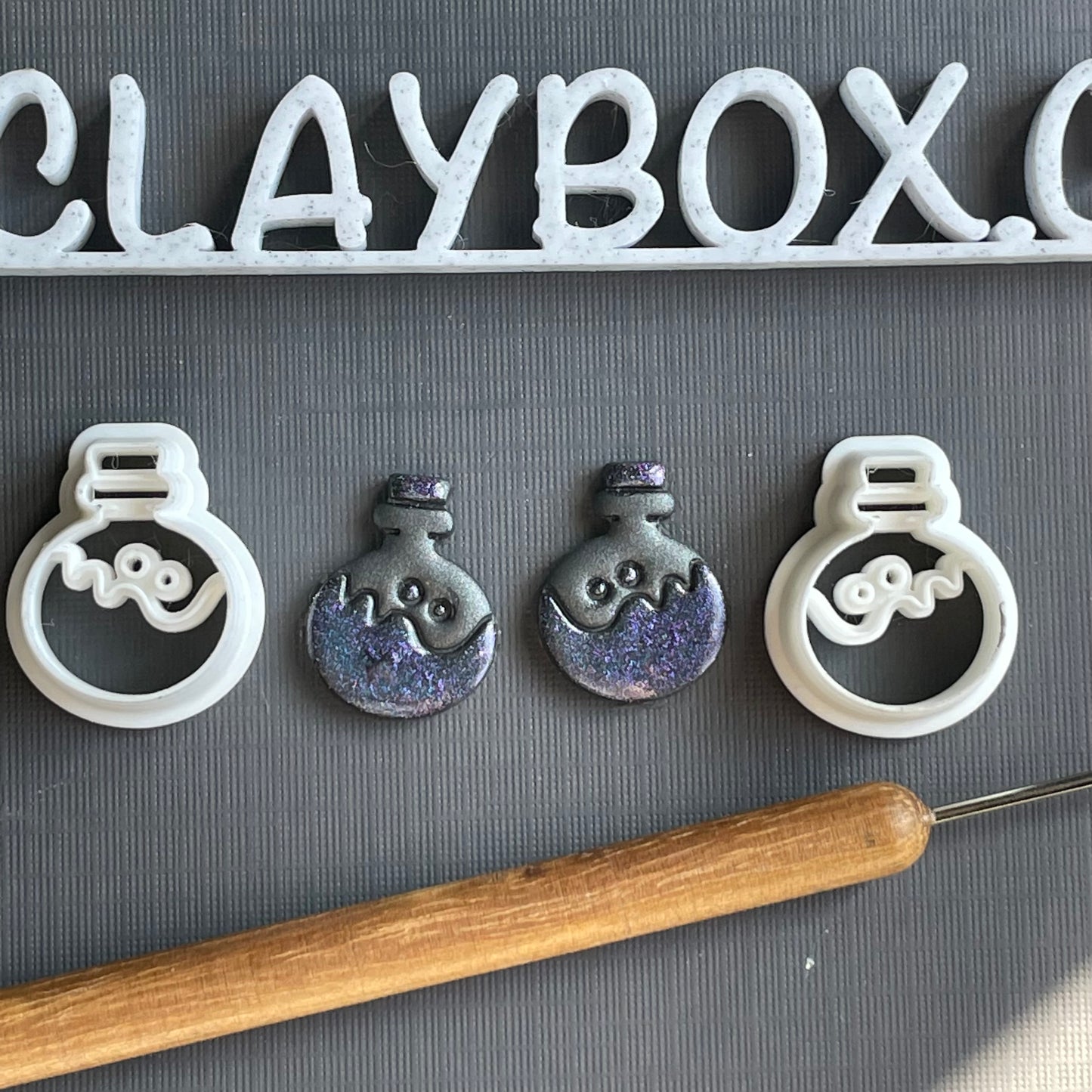 Potion bottle combined stamp/cutter pair