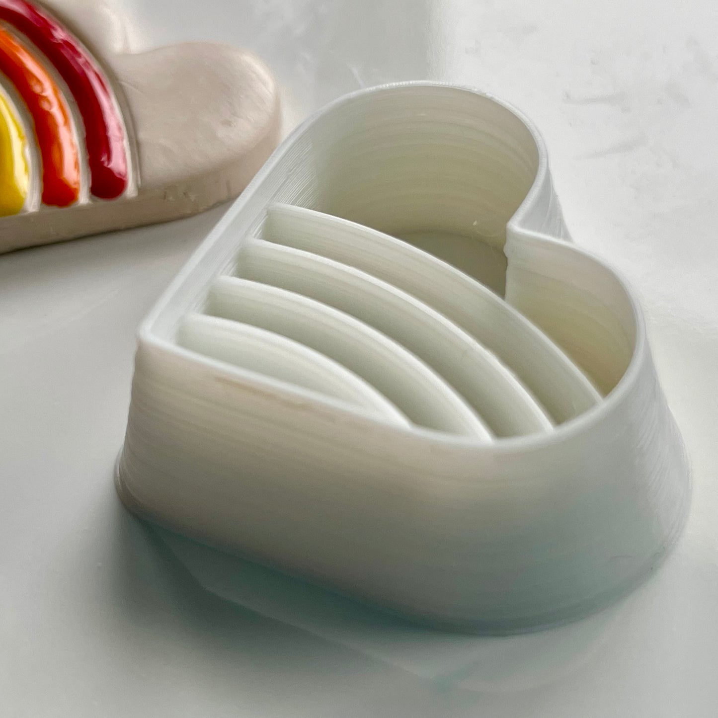 Rainbow heart combined stamp/cutter pair