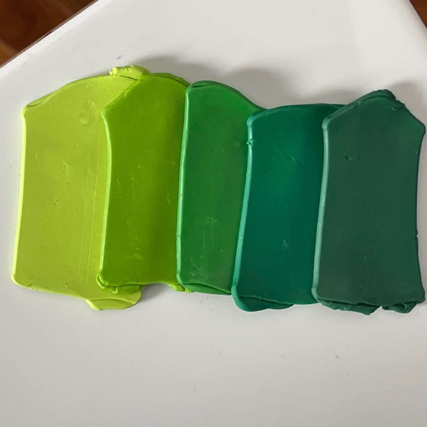 Greens palette - color recipes for Premo polymer clay