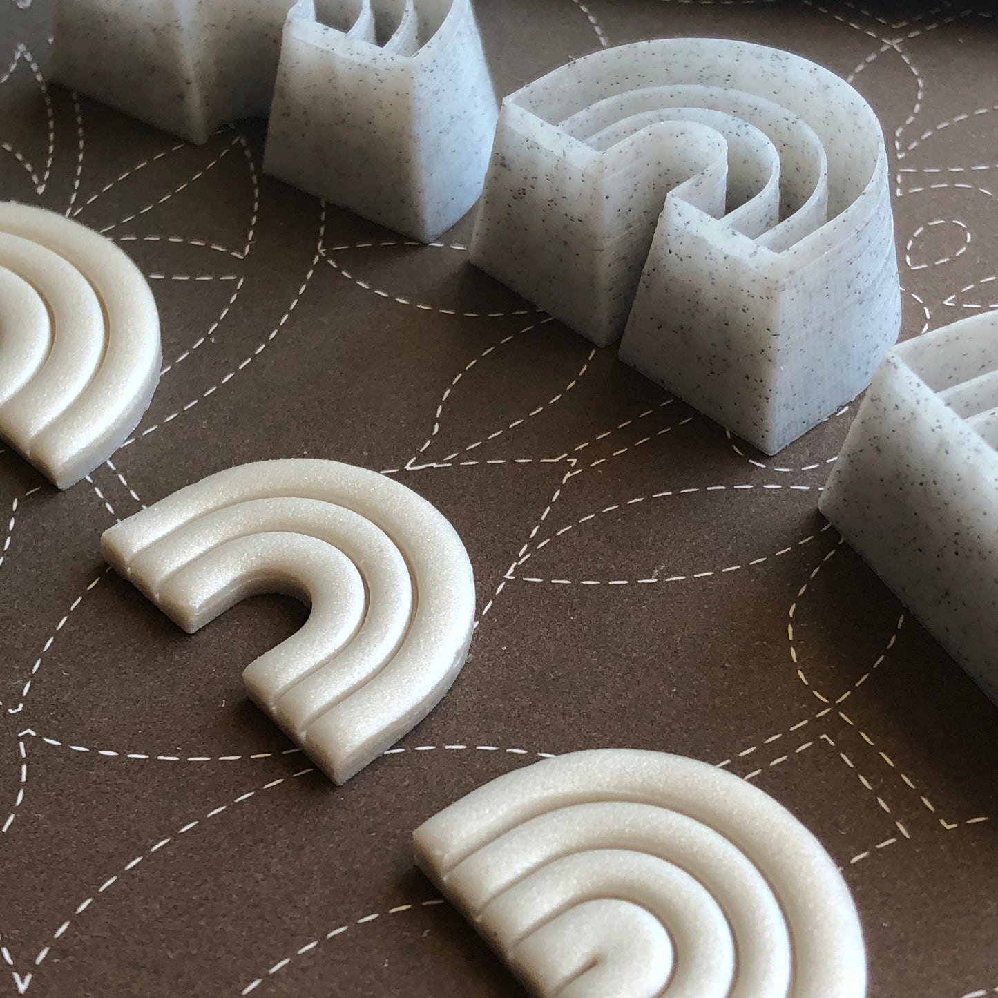 Rainbow combined stamp/cutters - made for use with polymer clay