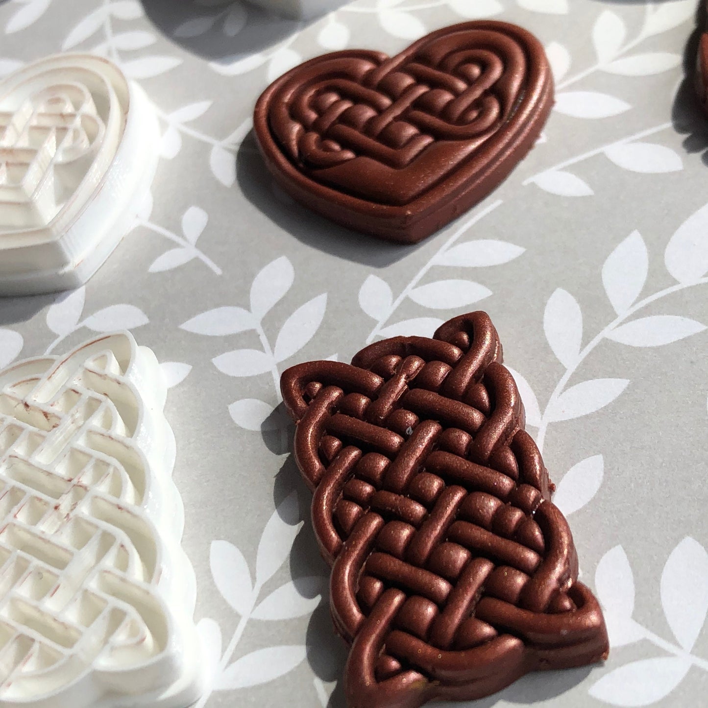 Celtic Stamp Set with Matching Cutters – Polymer Clay Tools – 3D Printed – Six Sizes Available