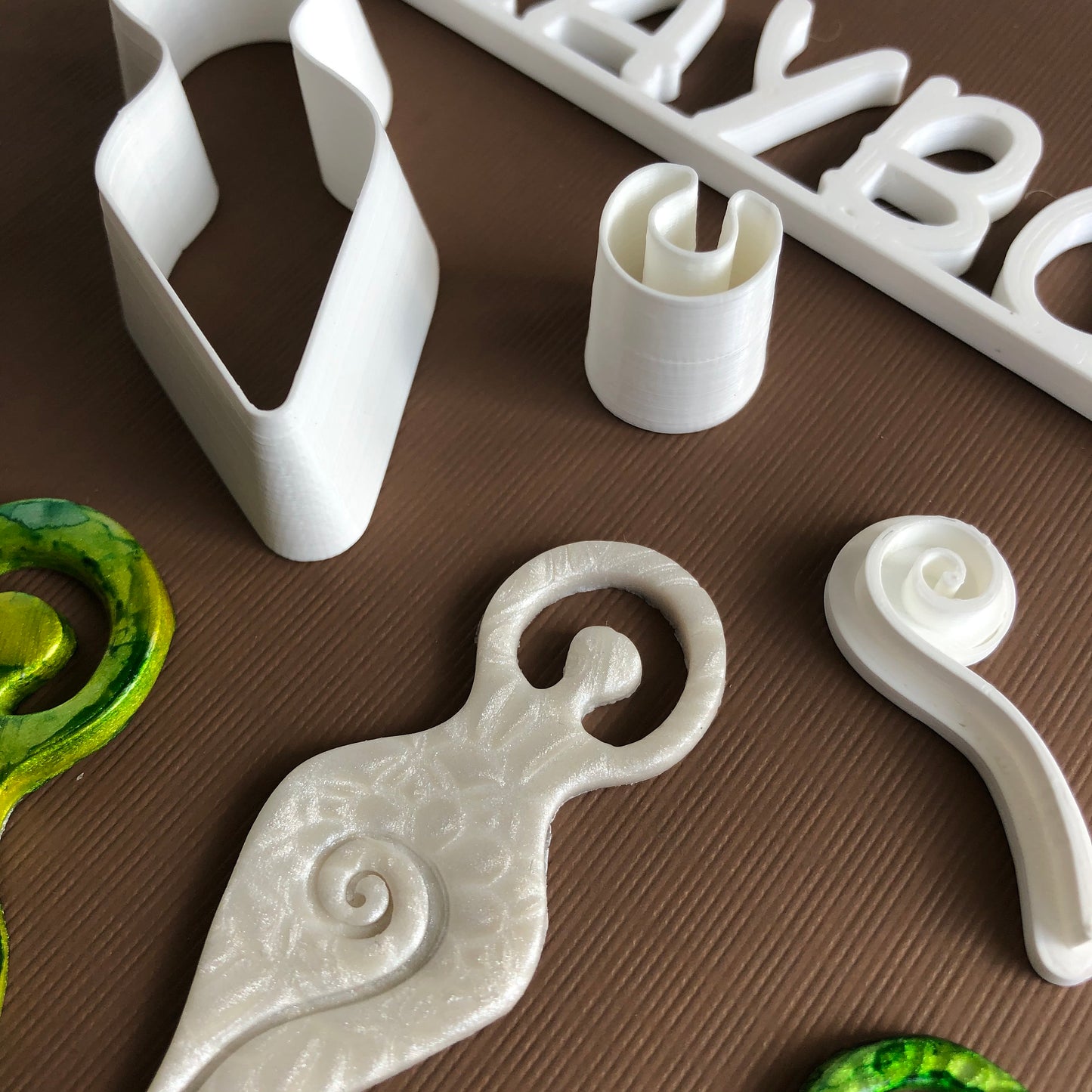 Goddess cutter with stamp - made for use with polymer clay