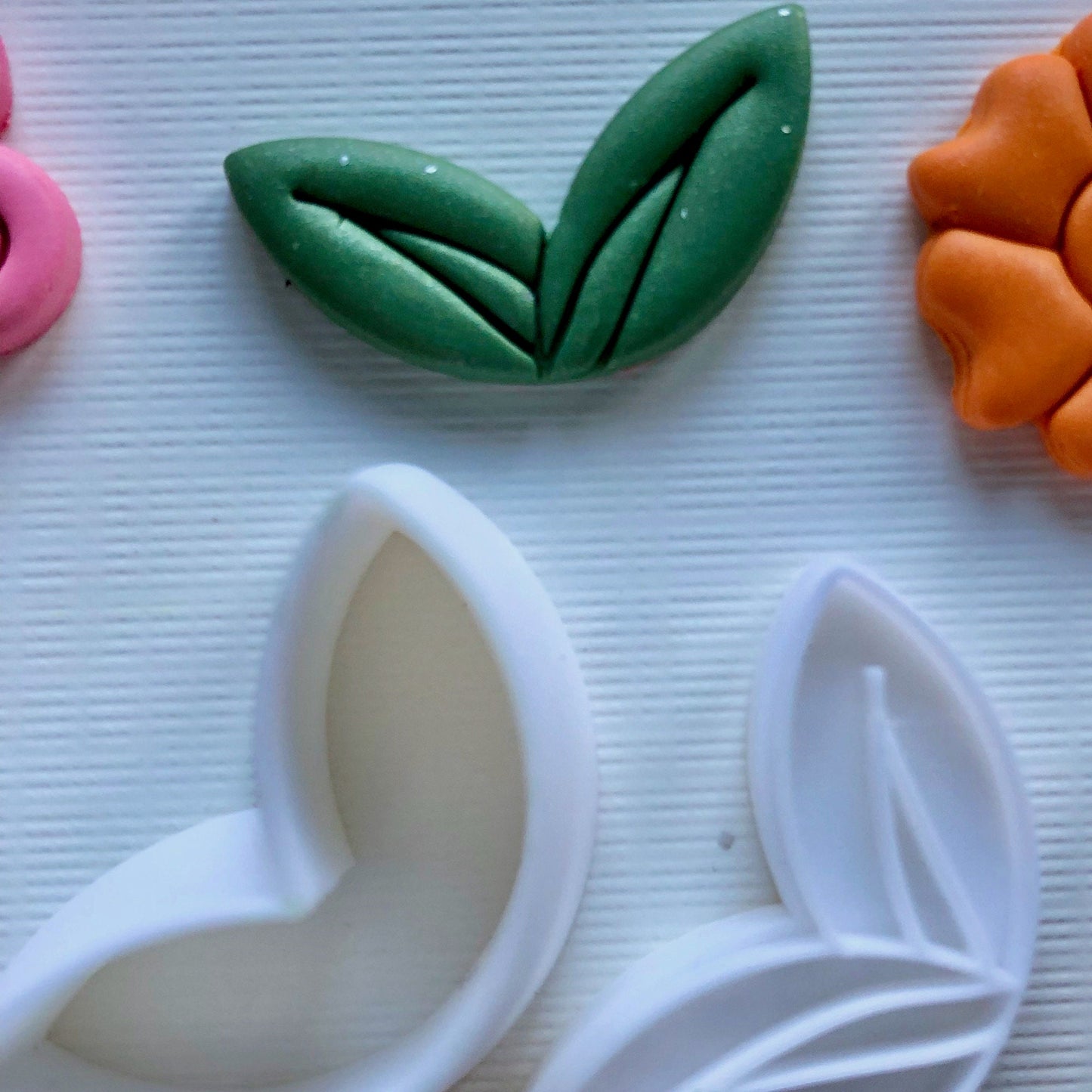 One inch flowers (Set 2) stamps and cutters - made for use with polymer clay