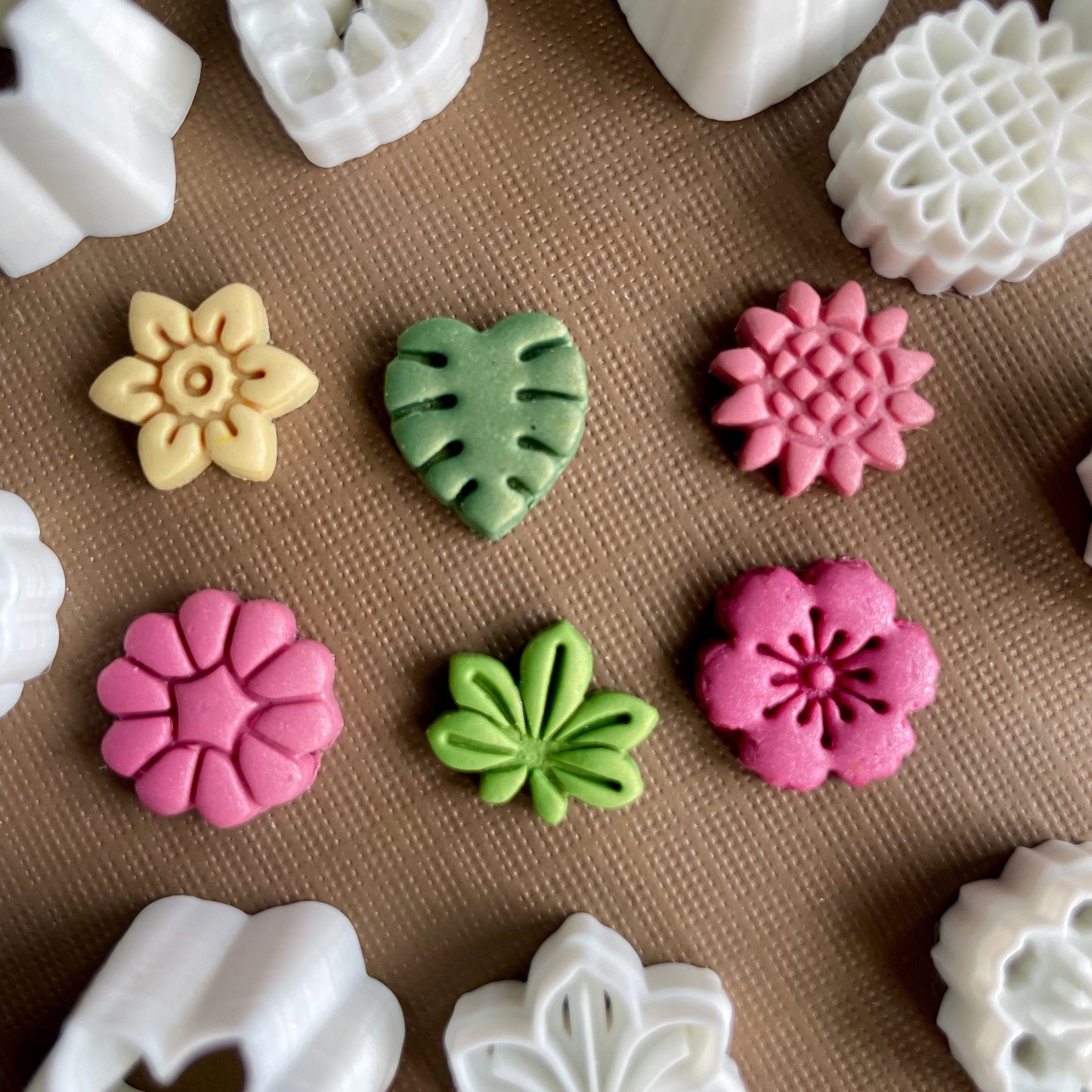 Tiny flower (Set 3) stamps and cutters - made for use with polymer clay