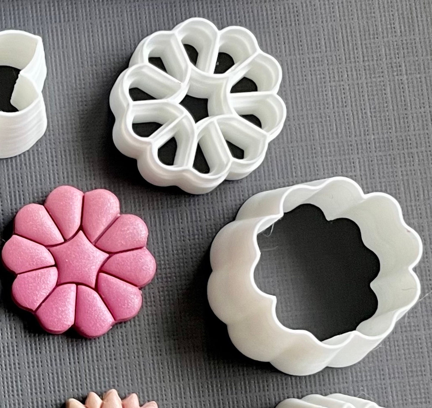 One-Inch Flower Stamp and Cutter Set (#3) - Polymer Clay Tools