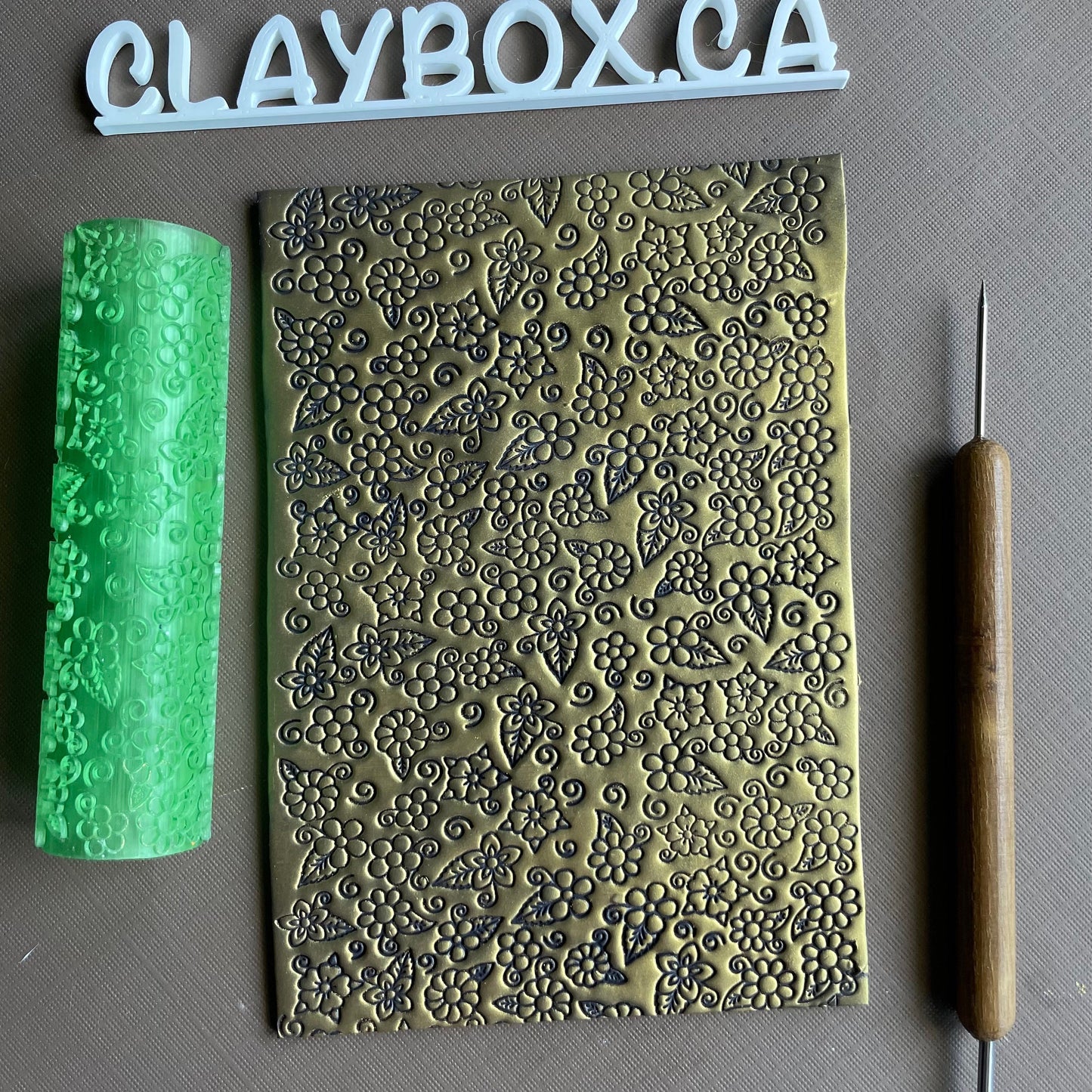 Meadow Floral Texture Roller for Polymer Clay
