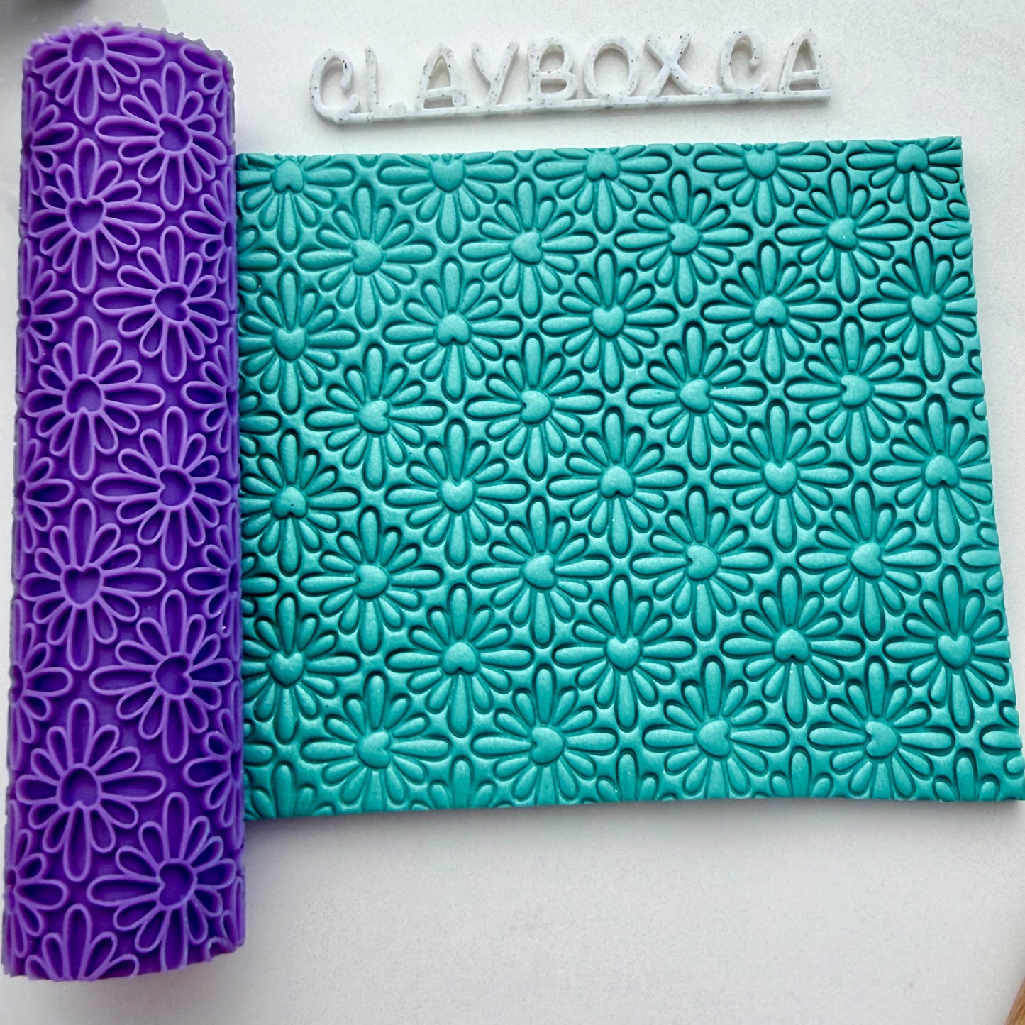 Heart Blossom Texture Roller | Polymer Clay Roller | Floral Clay Texture Tool | Pottery & Jewelry Making