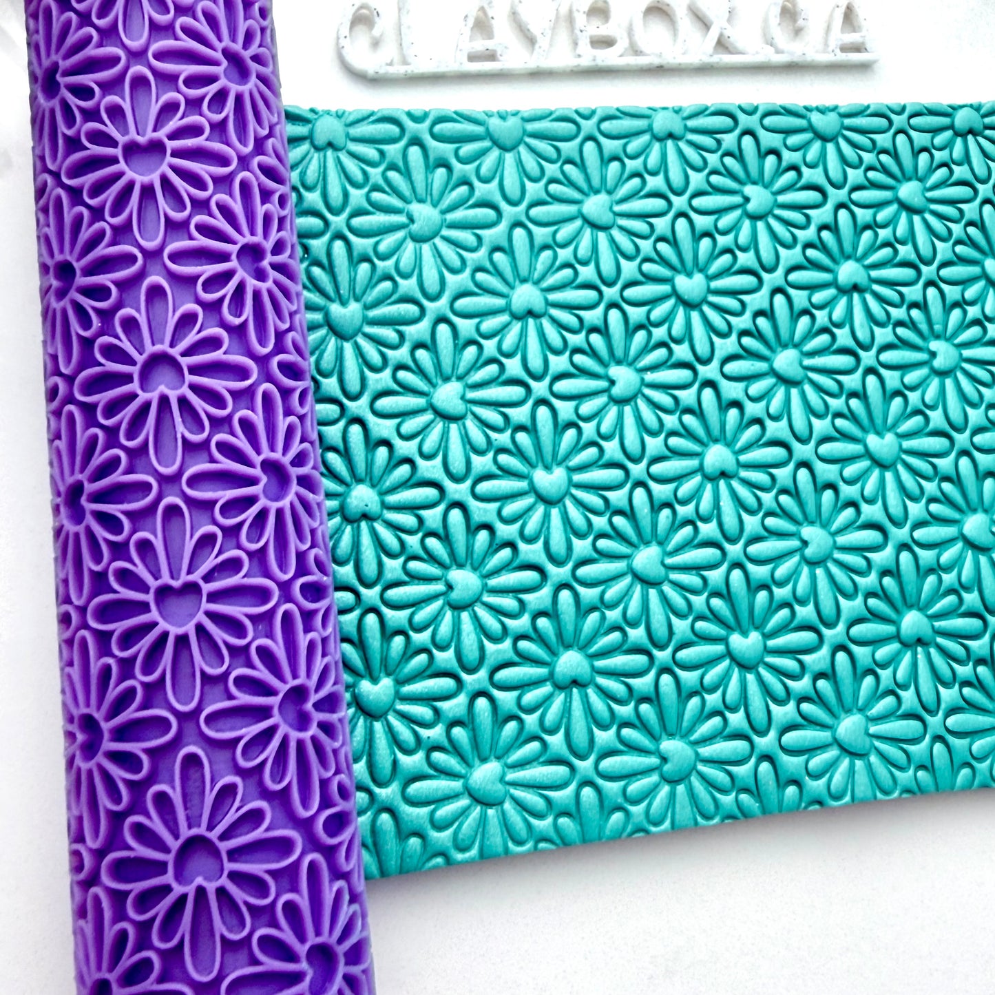 Heart Blossom Texture Roller | Polymer Clay Roller | Floral Clay Texture Tool | Pottery & Jewelry Making