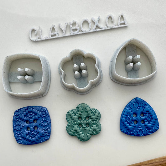 Button cutters # 2 - set of three -  made for use with polymer clay