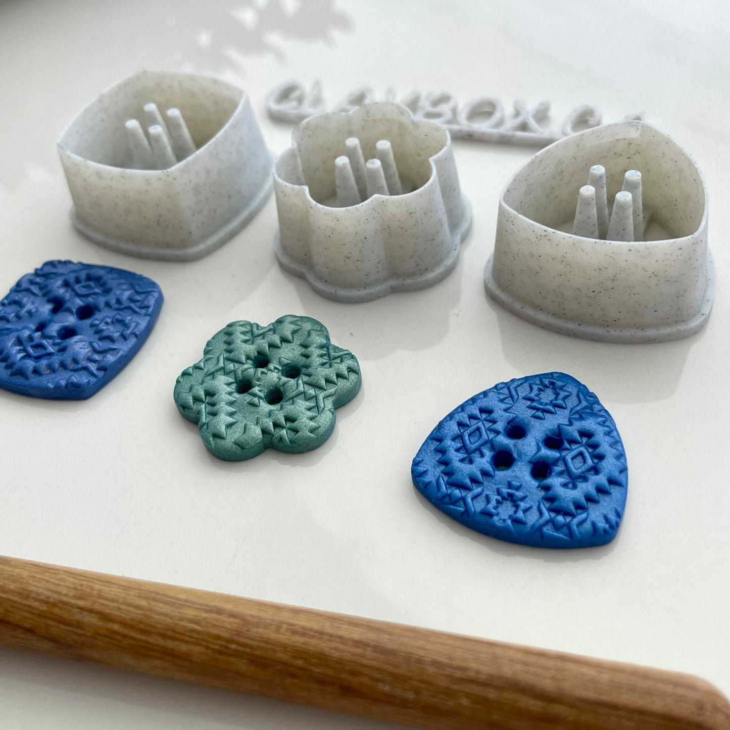 Button cutters # 2 - set of three -  made for use with polymer clay
