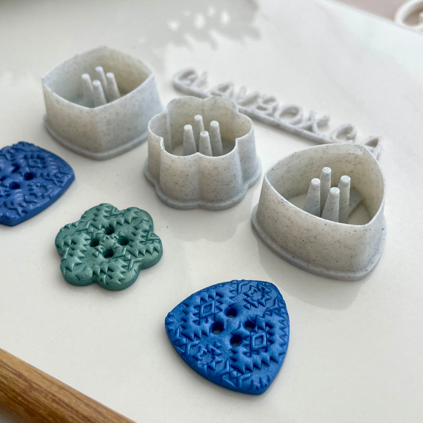 Button cutters # 2 - set of three -  made for use with polymer clay