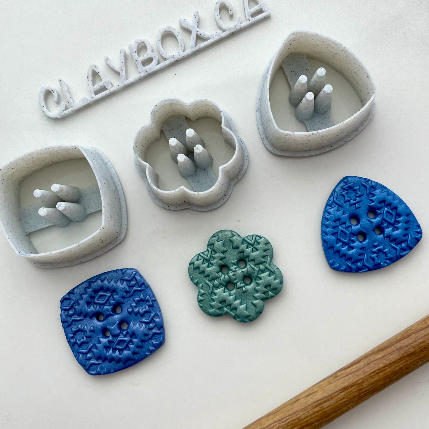 Button cutters # 2 - set of three -  made for use with polymer clay
