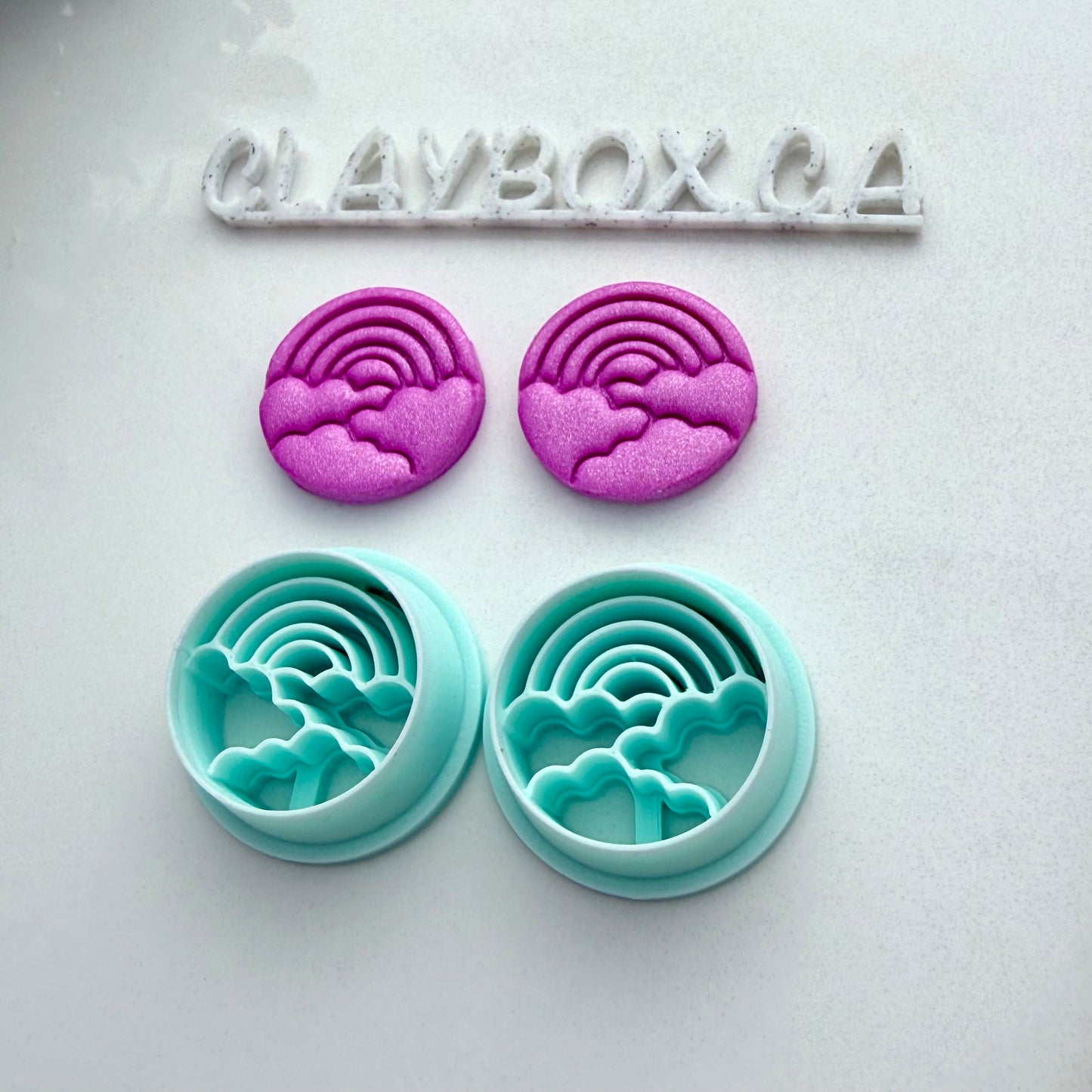 Rainbow Cloud Polymer Clay Cutter Pair - Rainbow Earring Cutters - Cute Sky Clay Cutter Set