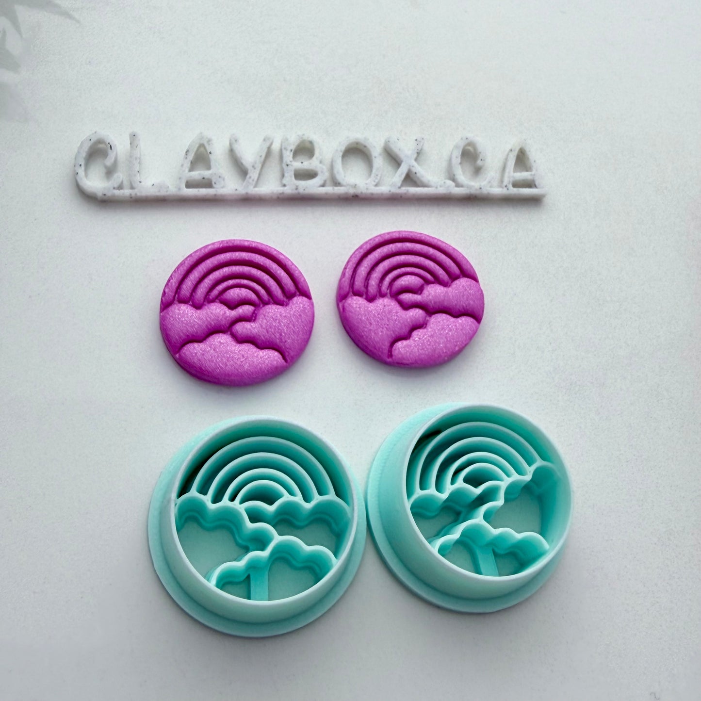 Rainbow Cloud Polymer Clay Cutter Pair - Rainbow Earring Cutters - Cute Sky Clay Cutter Set
