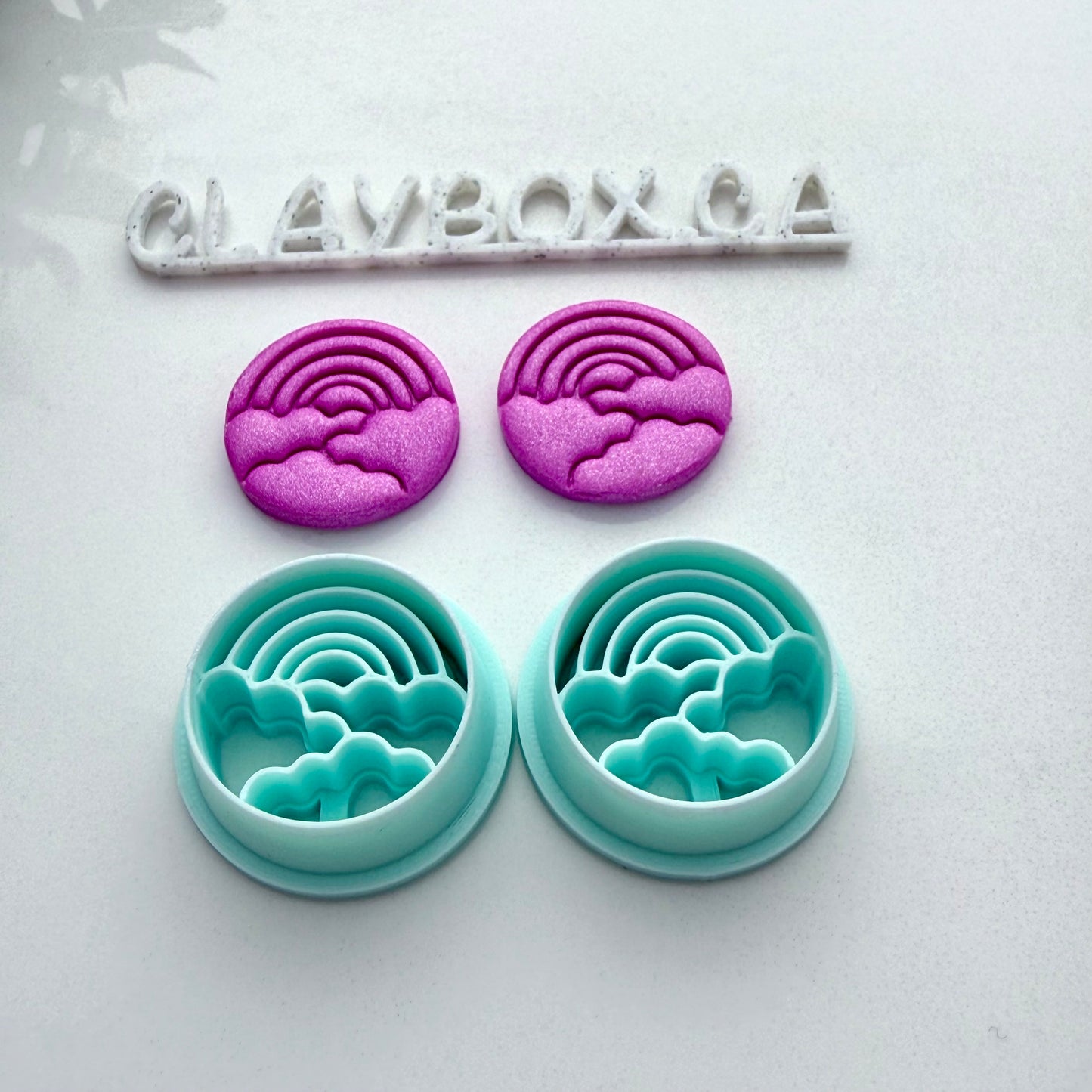 Rainbow Cloud Polymer Clay Cutter Pair - Rainbow Earring Cutters - Cute Sky Clay Cutter Set