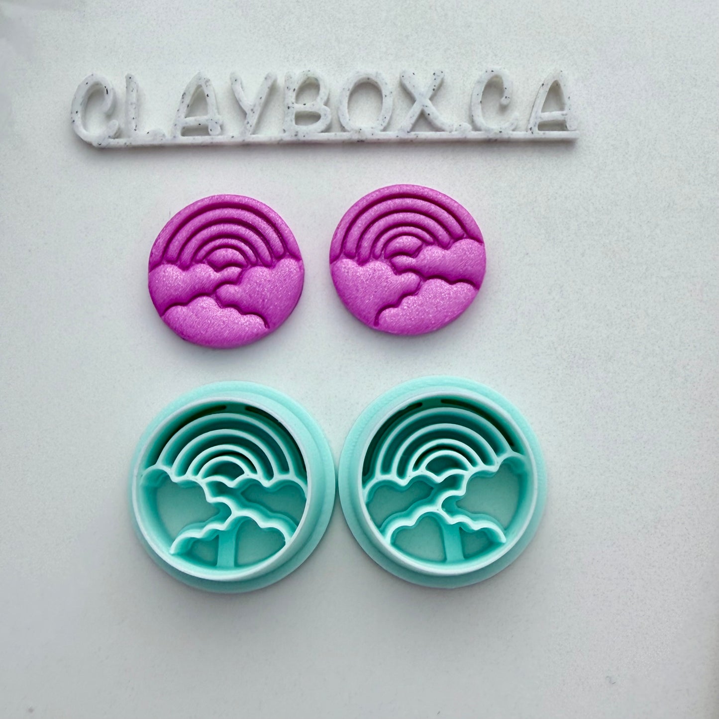 Rainbow Cloud Polymer Clay Cutter Pair - Rainbow Earring Cutters - Cute Sky Clay Cutter Set