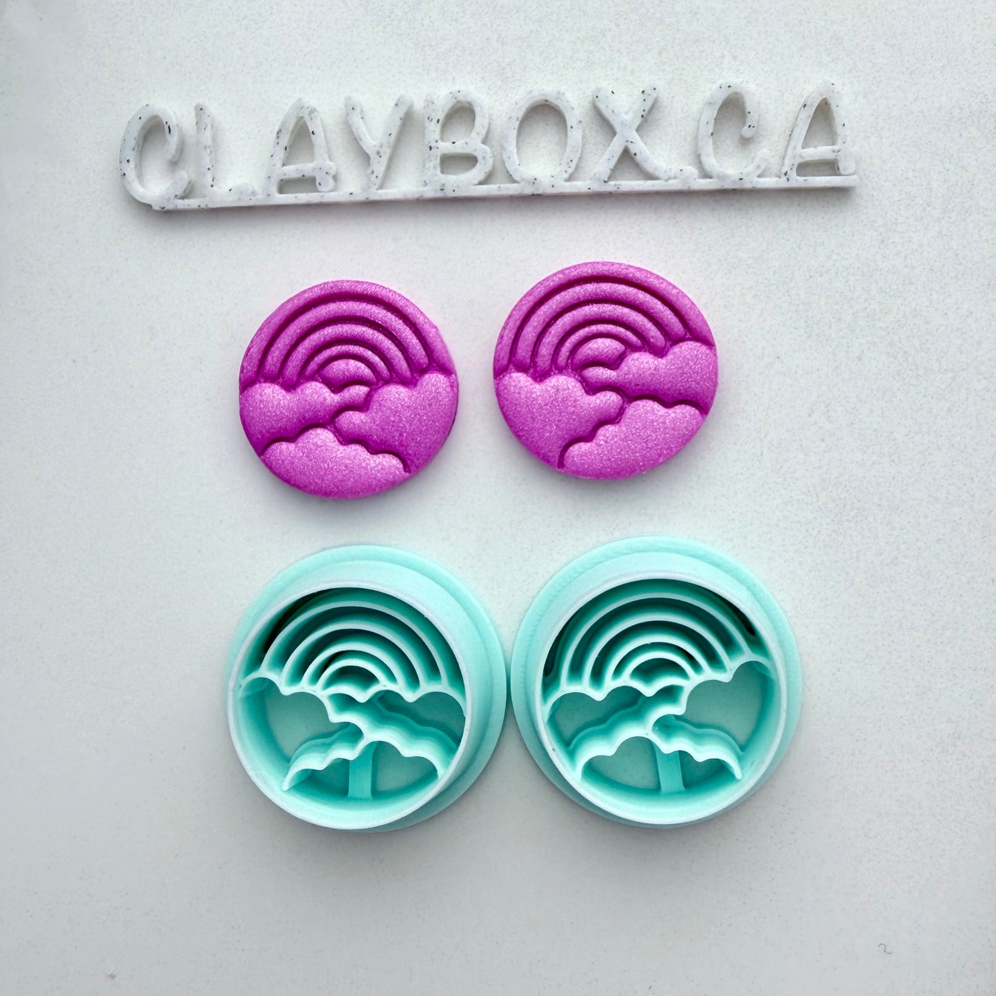 Rainbow Cloud Polymer Clay Cutter Pair - Rainbow Earring Cutters - Cute Sky Clay Cutter Set