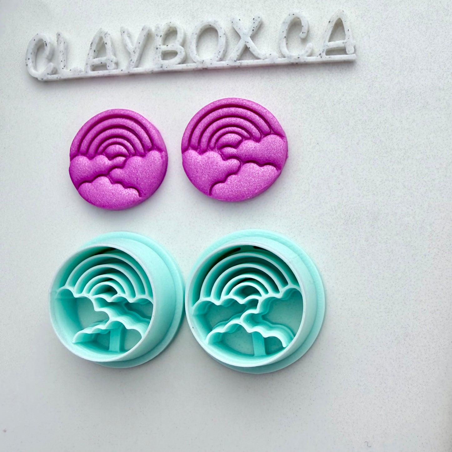 Rainbow Cloud Polymer Clay Cutter Pair - Rainbow Earring Cutters - Cute Sky Clay Cutter Set