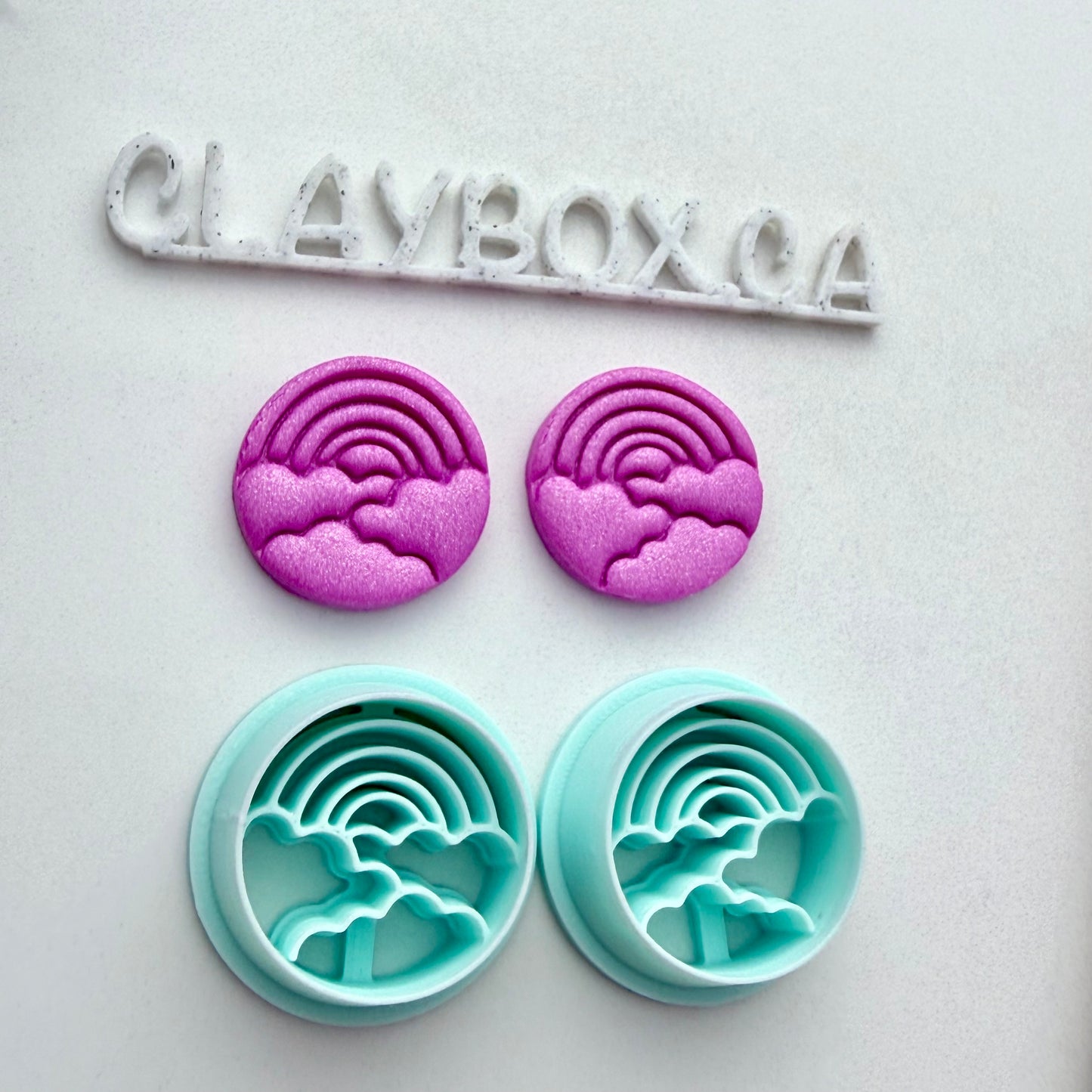 Rainbow Cloud Polymer Clay Cutter Pair - Rainbow Earring Cutters - Cute Sky Clay Cutter Set