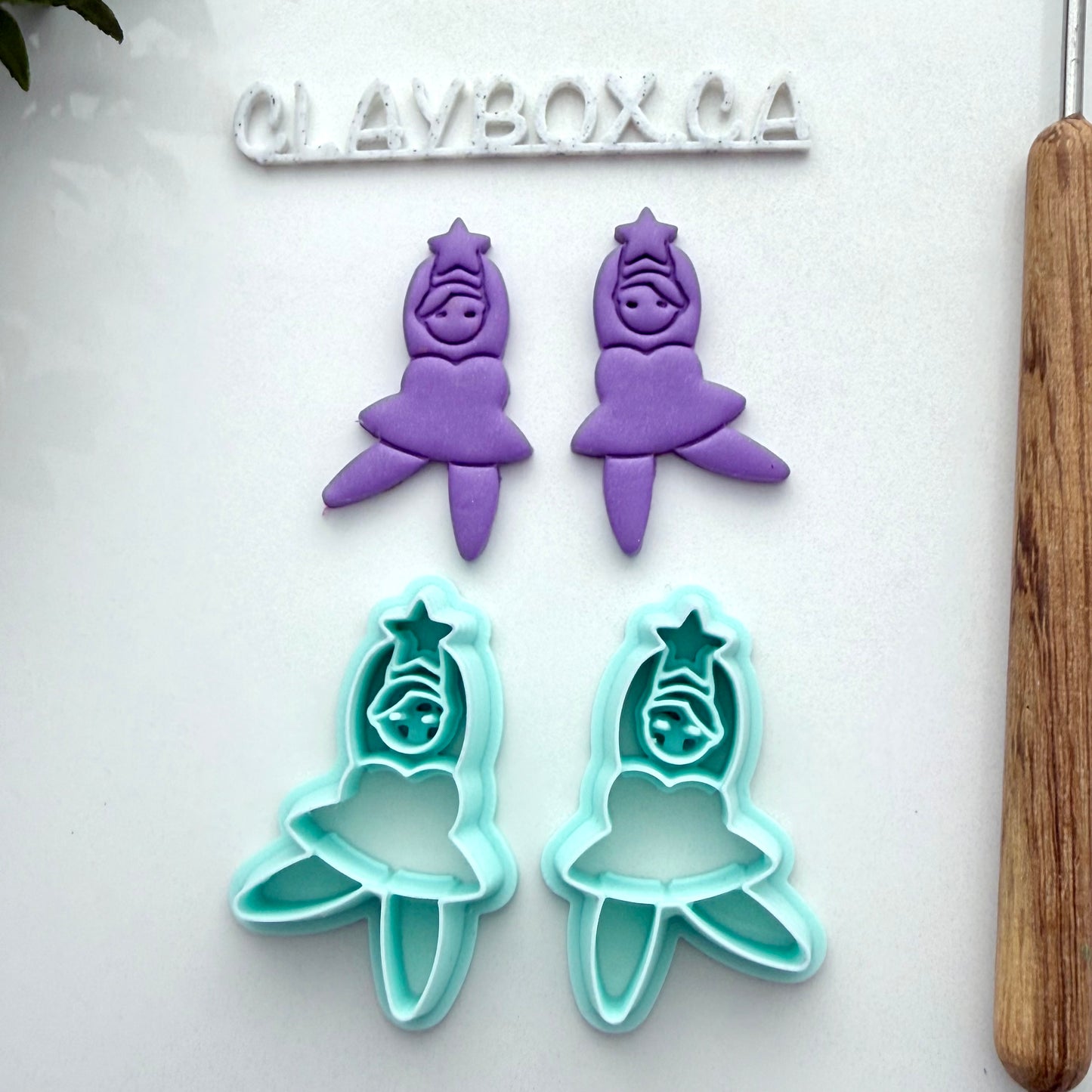 Dancing Angel Polymer Clay Cutter Pair - Christmas Angel Earrings - Holiday Clay Cutter Set