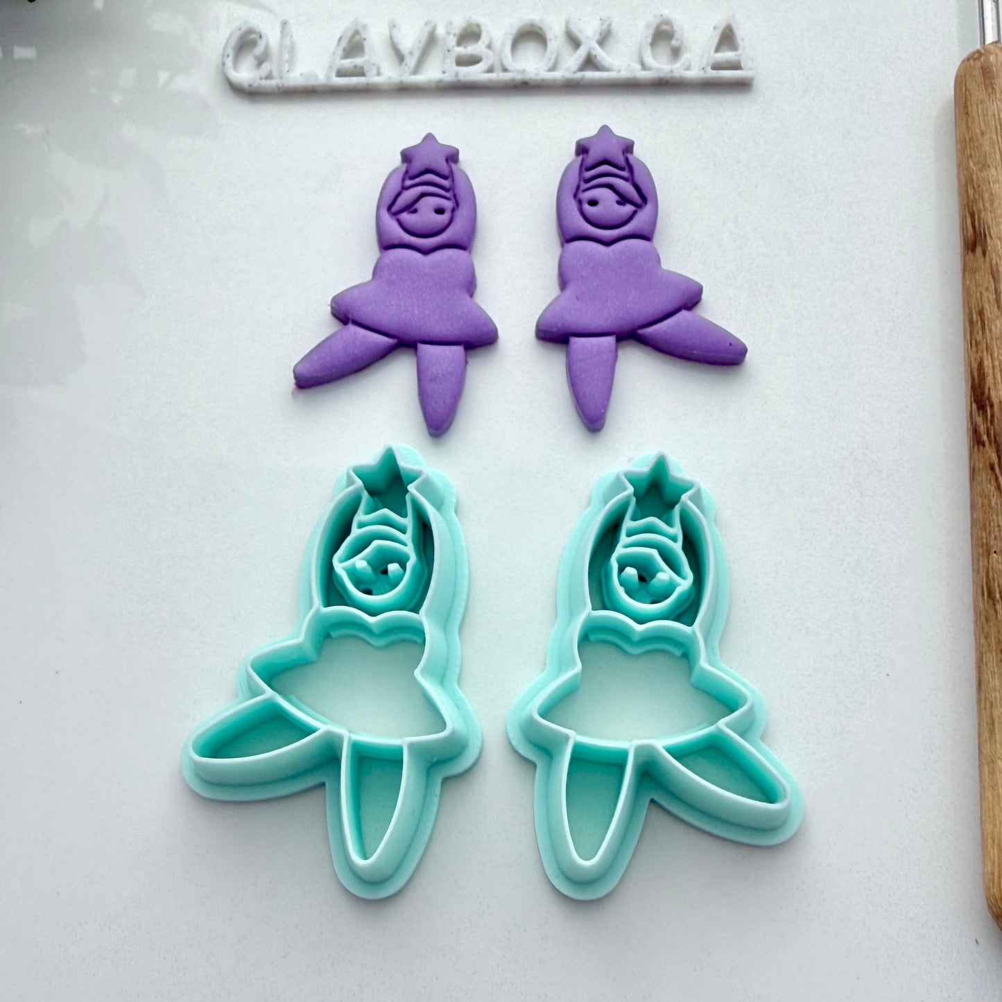Dancing Angel Polymer Clay Cutter Pair - Christmas Angel Earrings - Holiday Clay Cutter Set