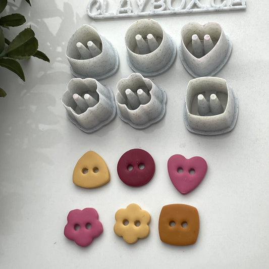 Small button cutters set -  made for use with polymer clay