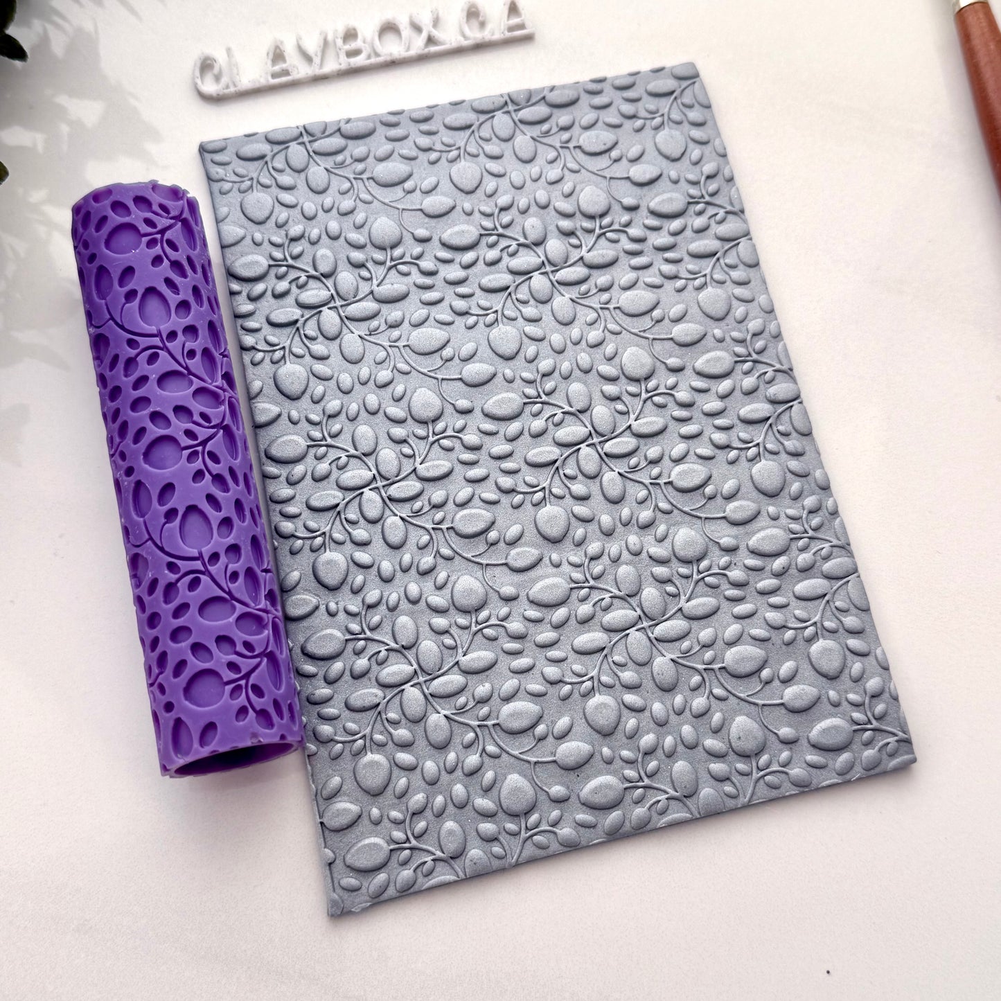 Rosehips Texture Roller for Polymer Clay - Botanical Clay Roller