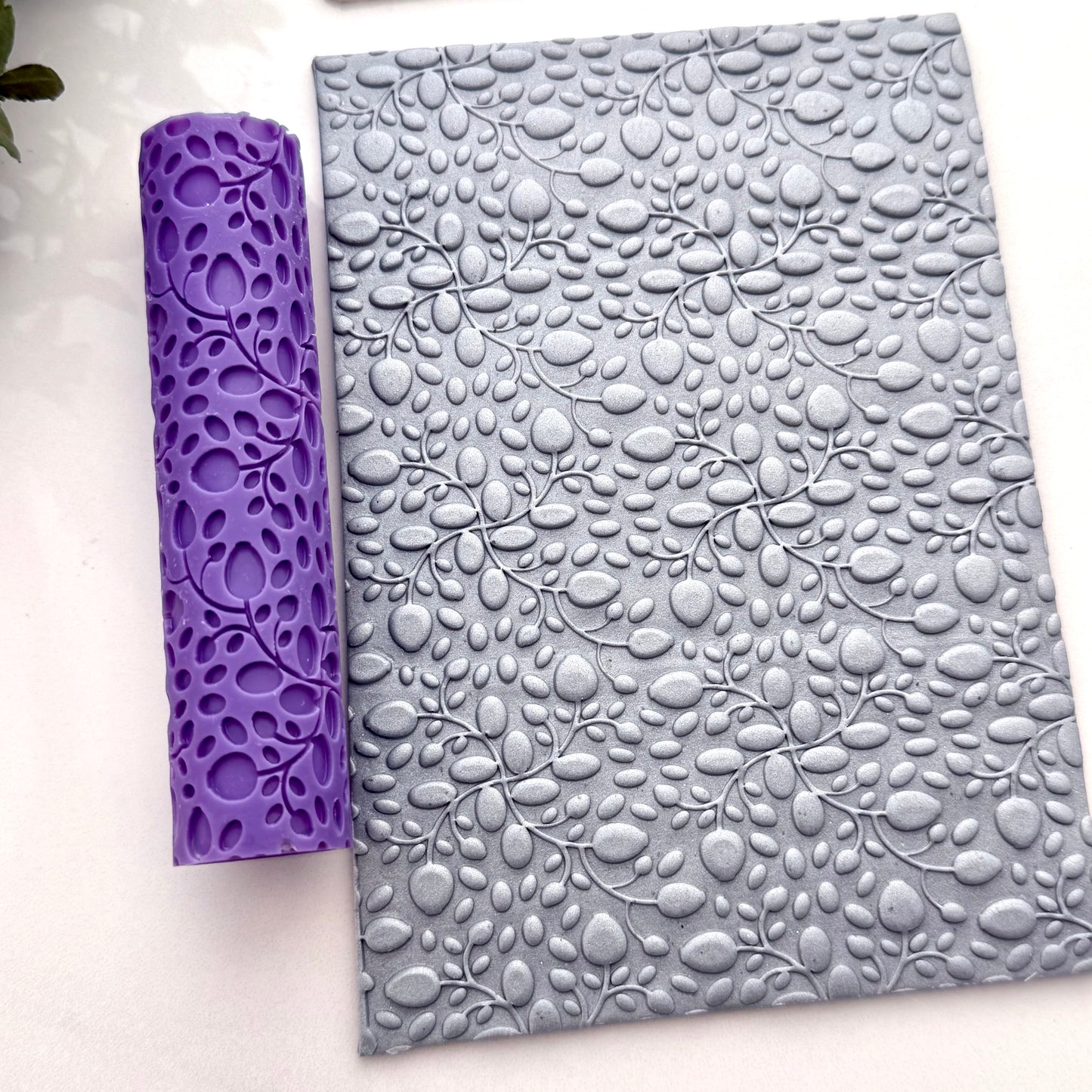 Rosehips Texture Roller for Polymer Clay - Botanical Clay Roller